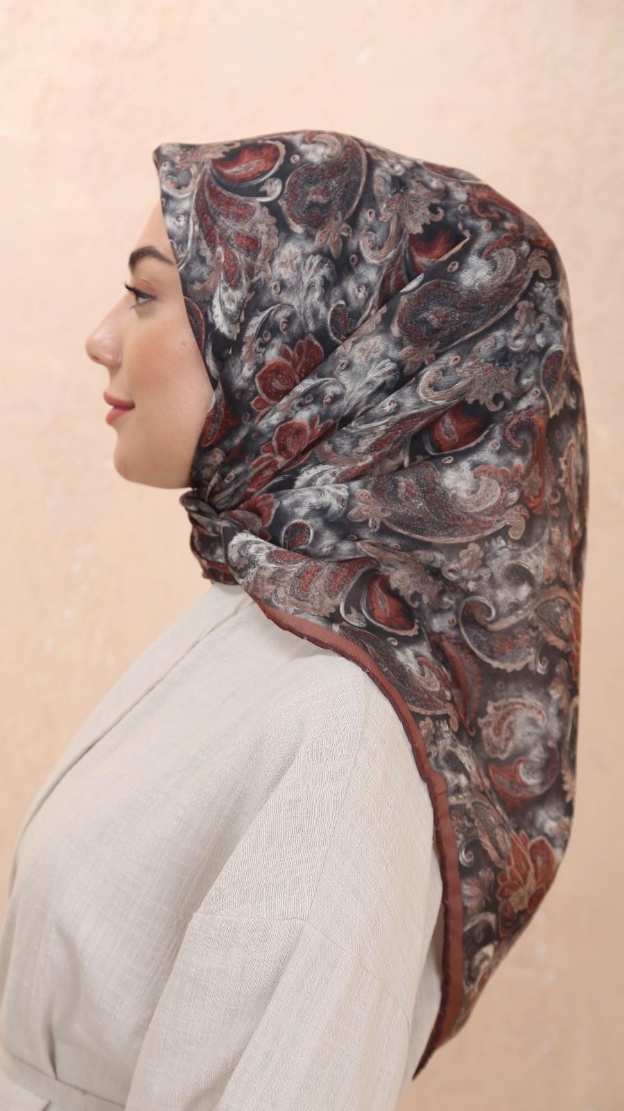 Locella Soft Pamuk Eşarp Kiremit-9