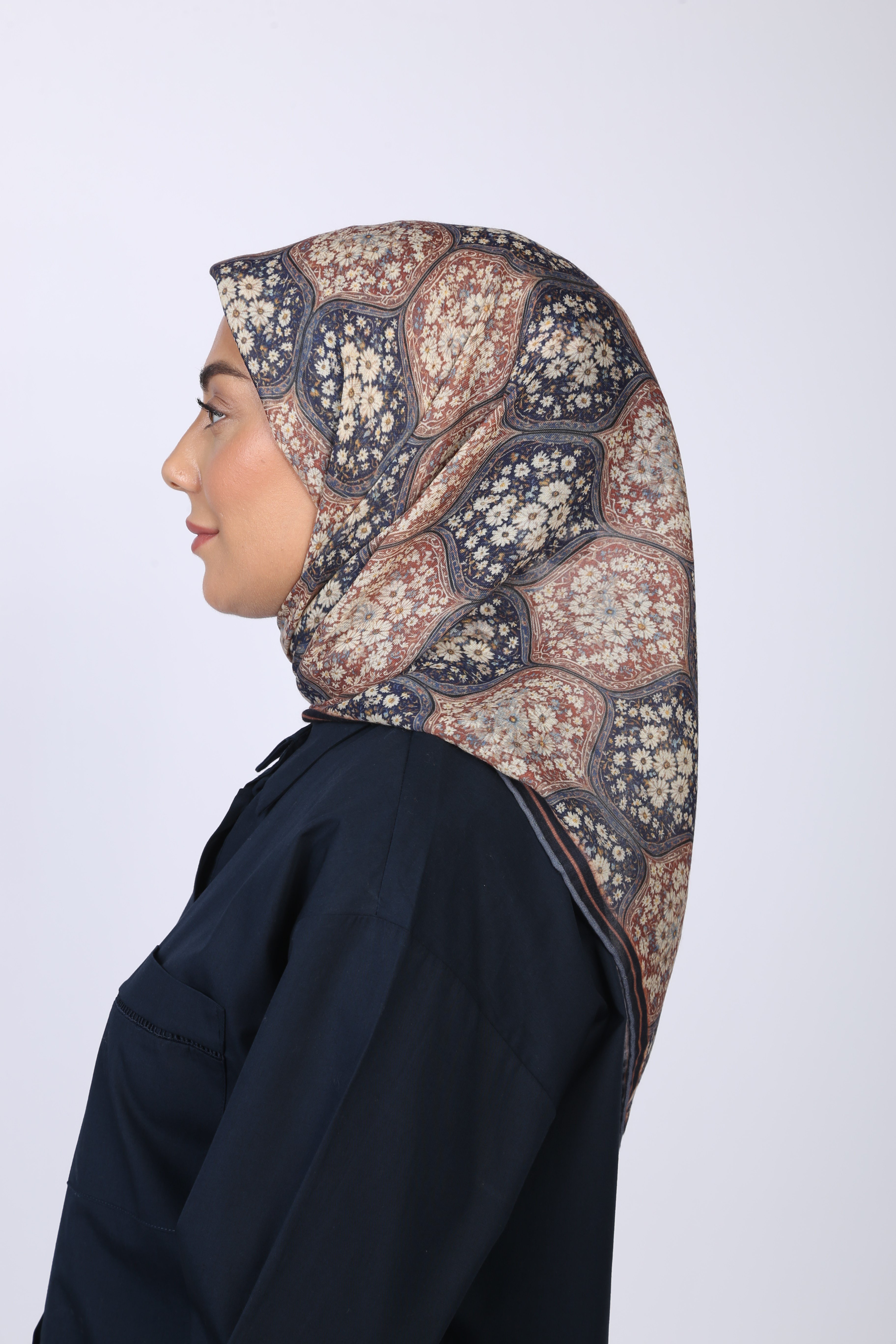 Locella Soft Pamuk Eşarp Lacivert