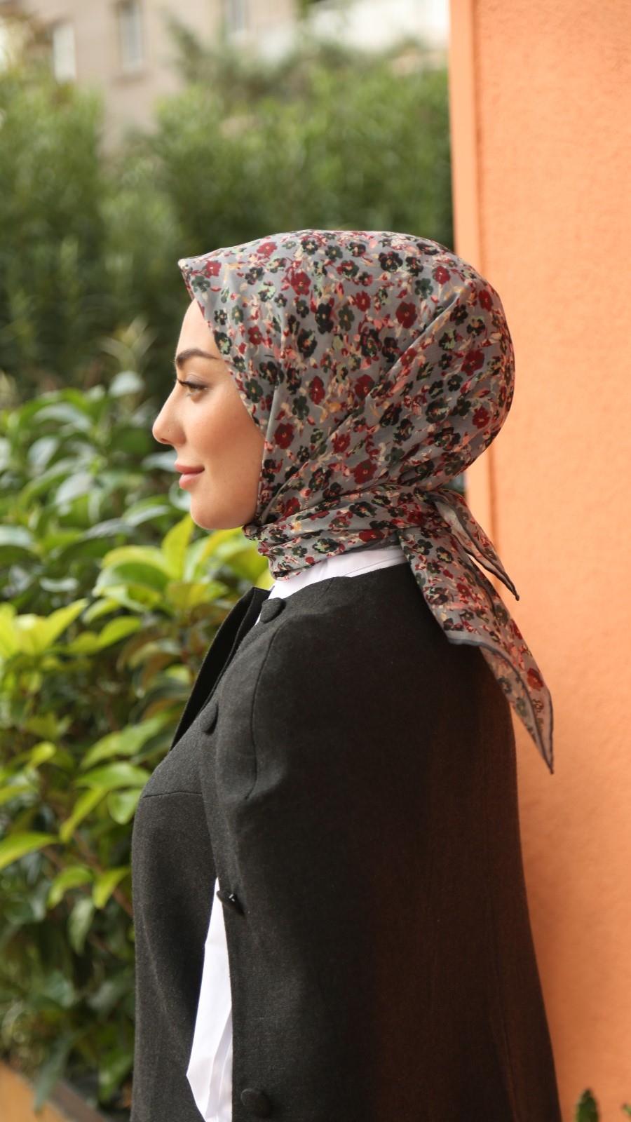 Locella Soft Pamuk Eşarp Gri-33