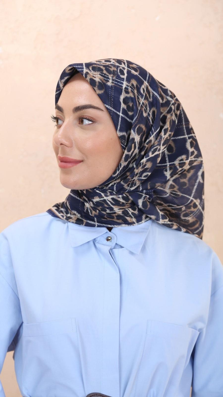 Locella Soft Pamuk Eşarp Lacivert-3