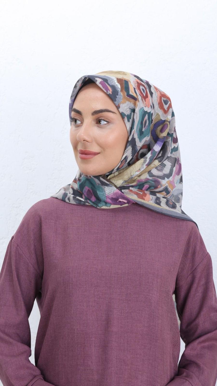 Locella Soft Pamuk Eşarp Gri-1