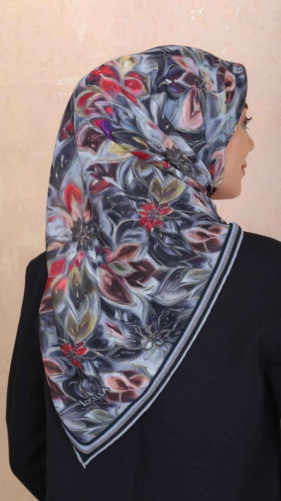 Locella Soft Pamuk Eşarp Koyu Gri-1