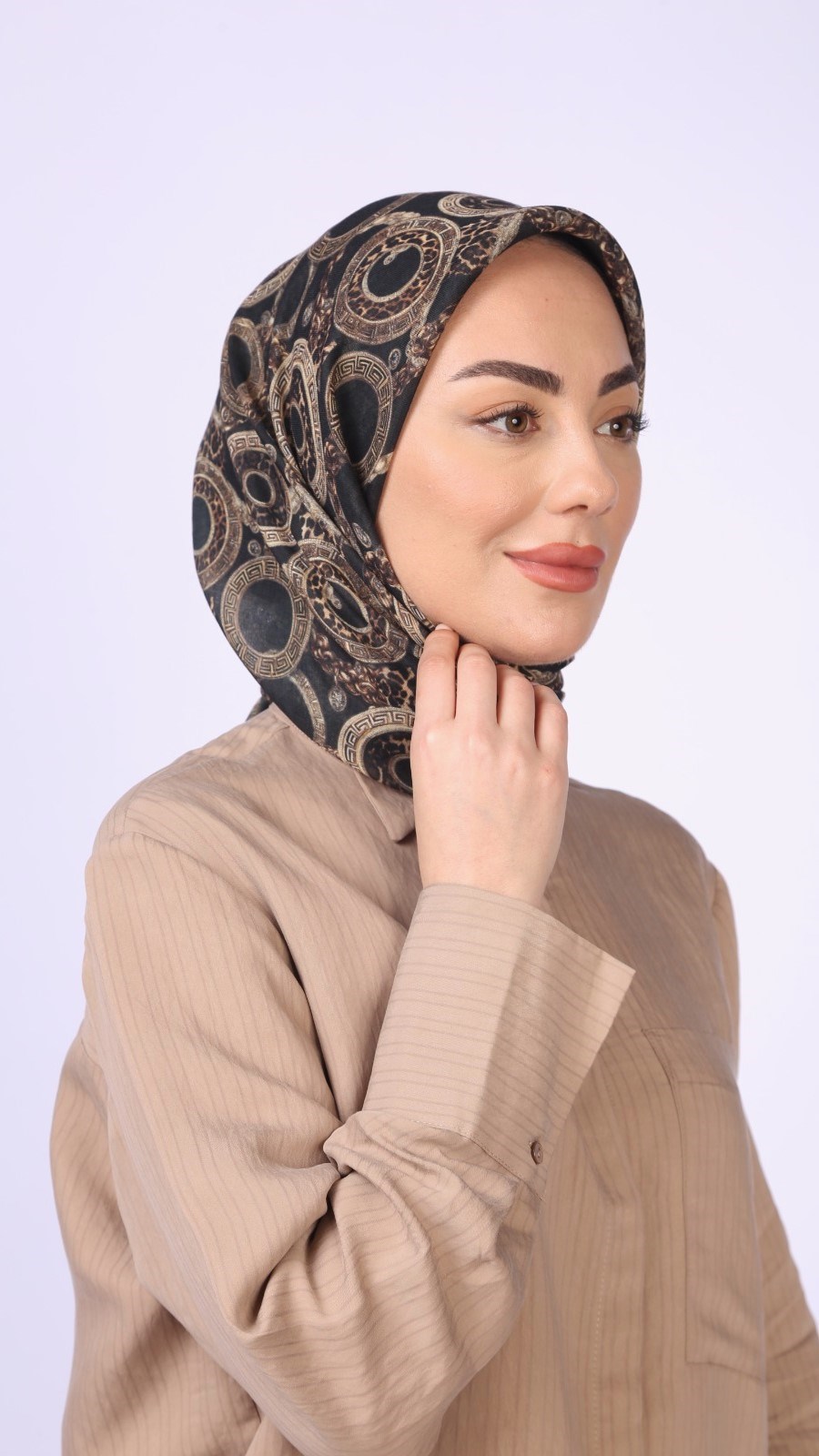 Locella Soft Pamuk Eşarp Siyah Gold