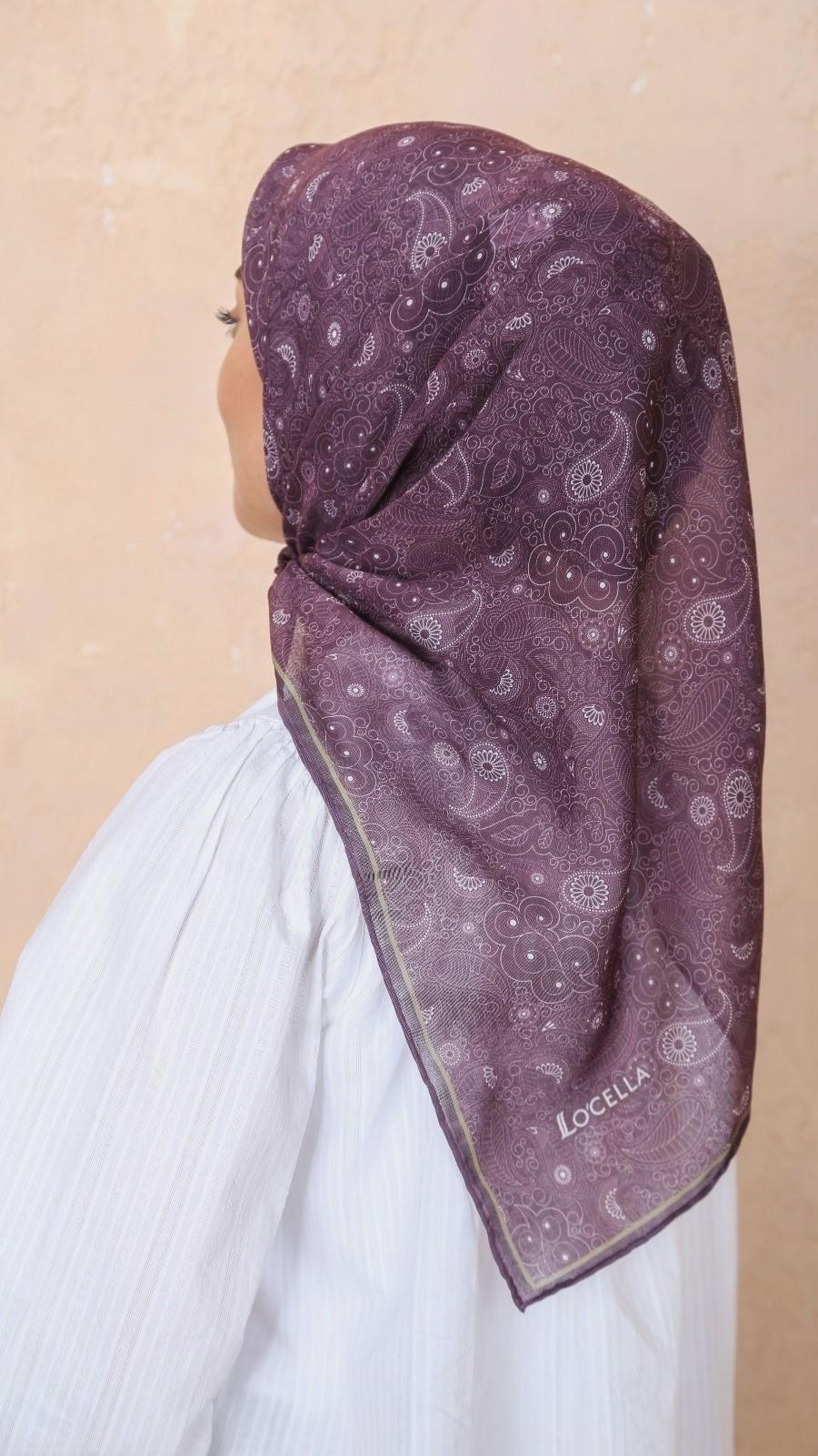 Locella Soft Pamuk Eşarp Koyu Mürdüm-18