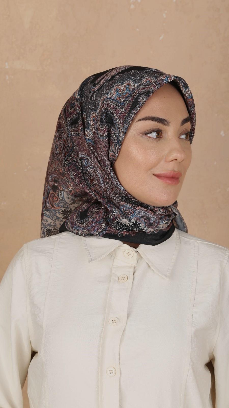 Locella Soft Pamuk Eşarp Siyah-9