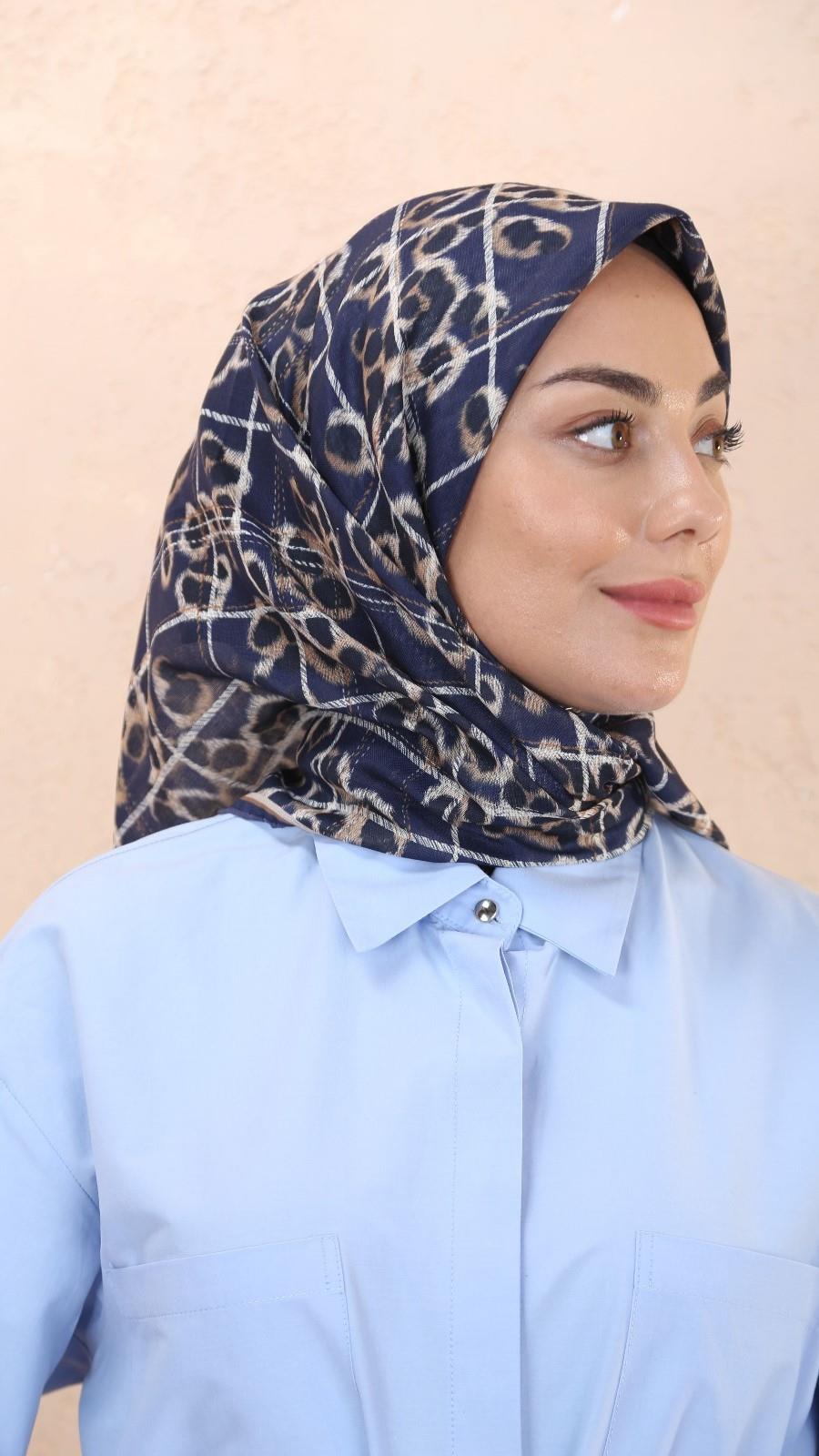 Locella Soft Pamuk Eşarp Lacivert-3