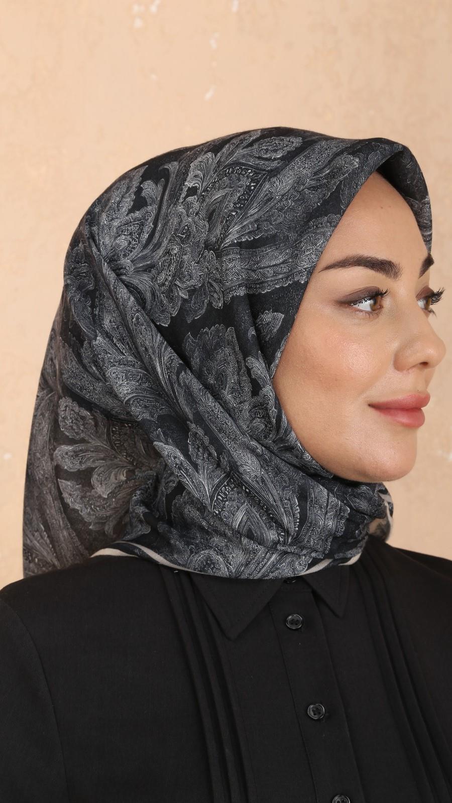 Locella Soft Pamuk Eşarp Siyah-4