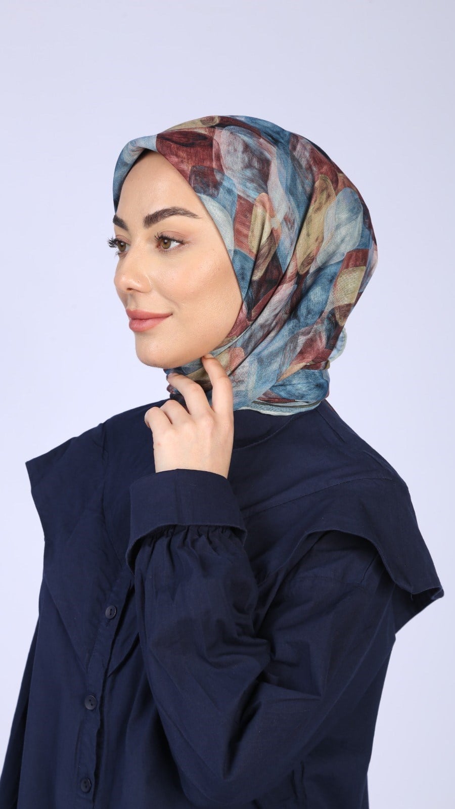 Locella Soft Pamuk Eşarp Mavi