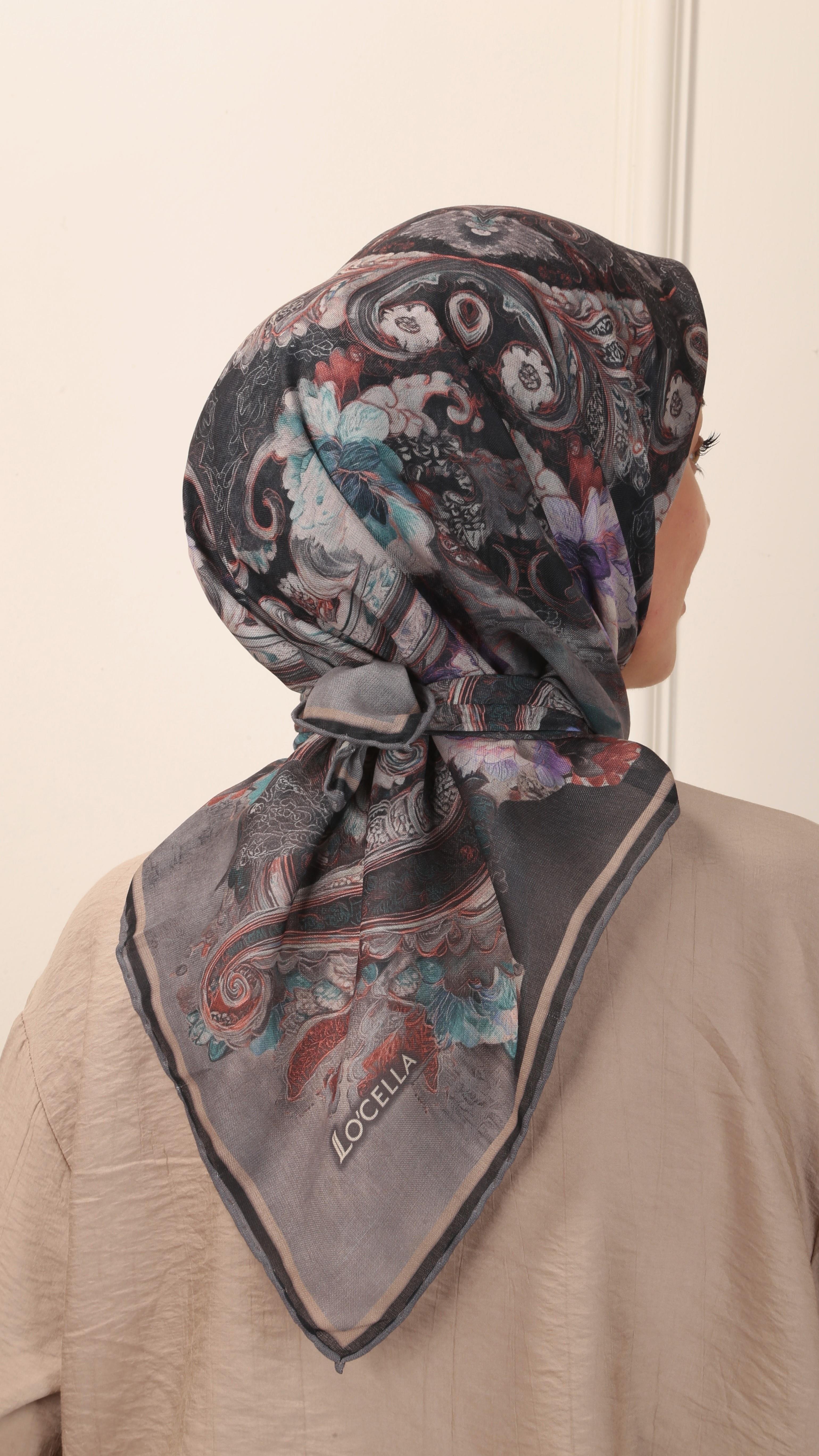 Locella Soft Pamuk Eşarp Antrasit-9