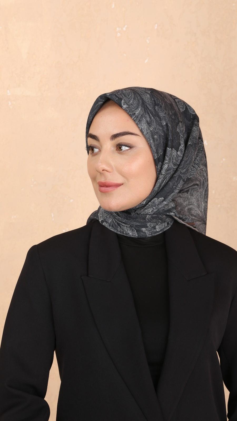 Locella Soft Pamuk Eşarp Siyah-15