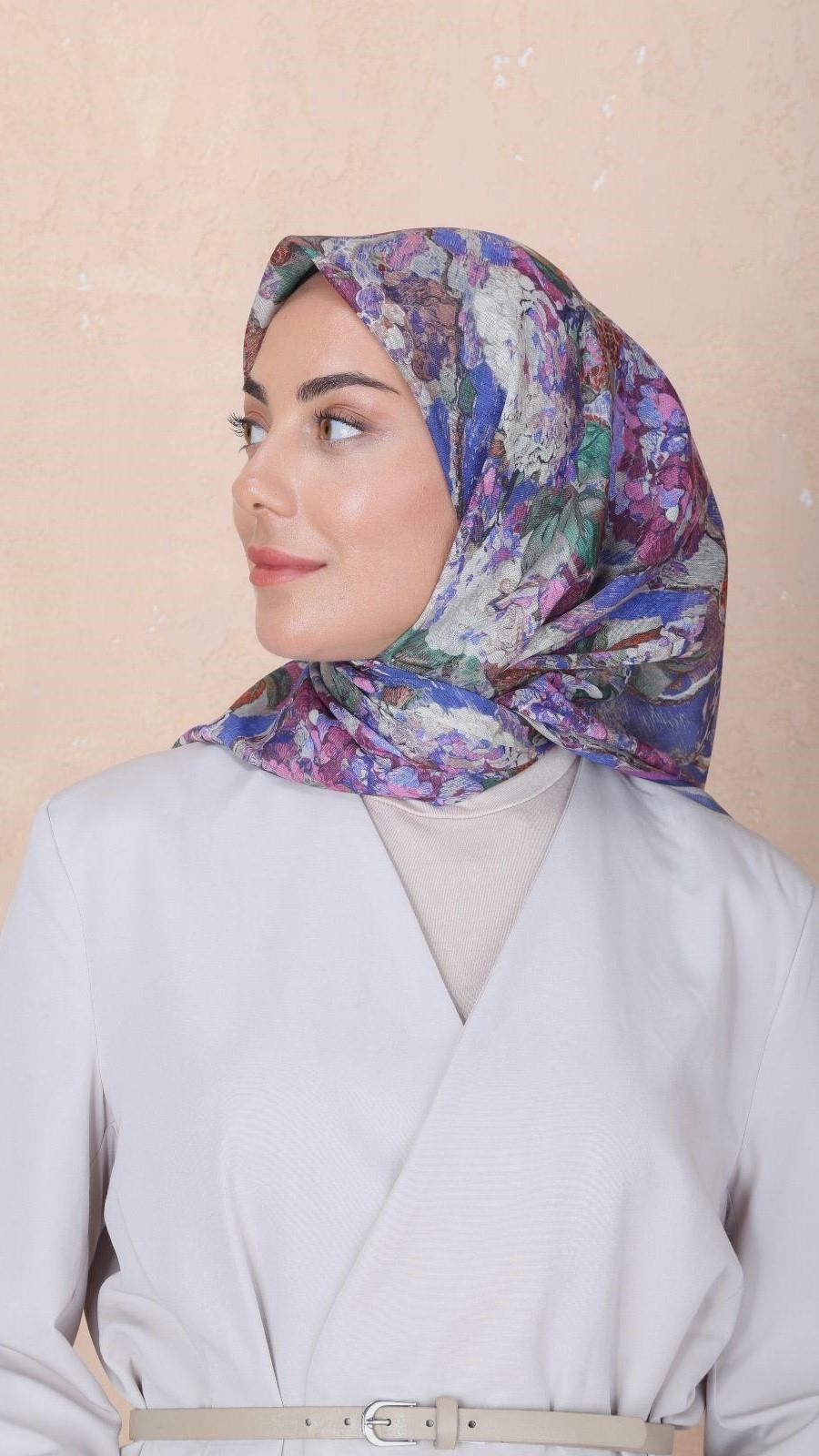 Locella Soft Pamuk Eşarp Lacivert-2