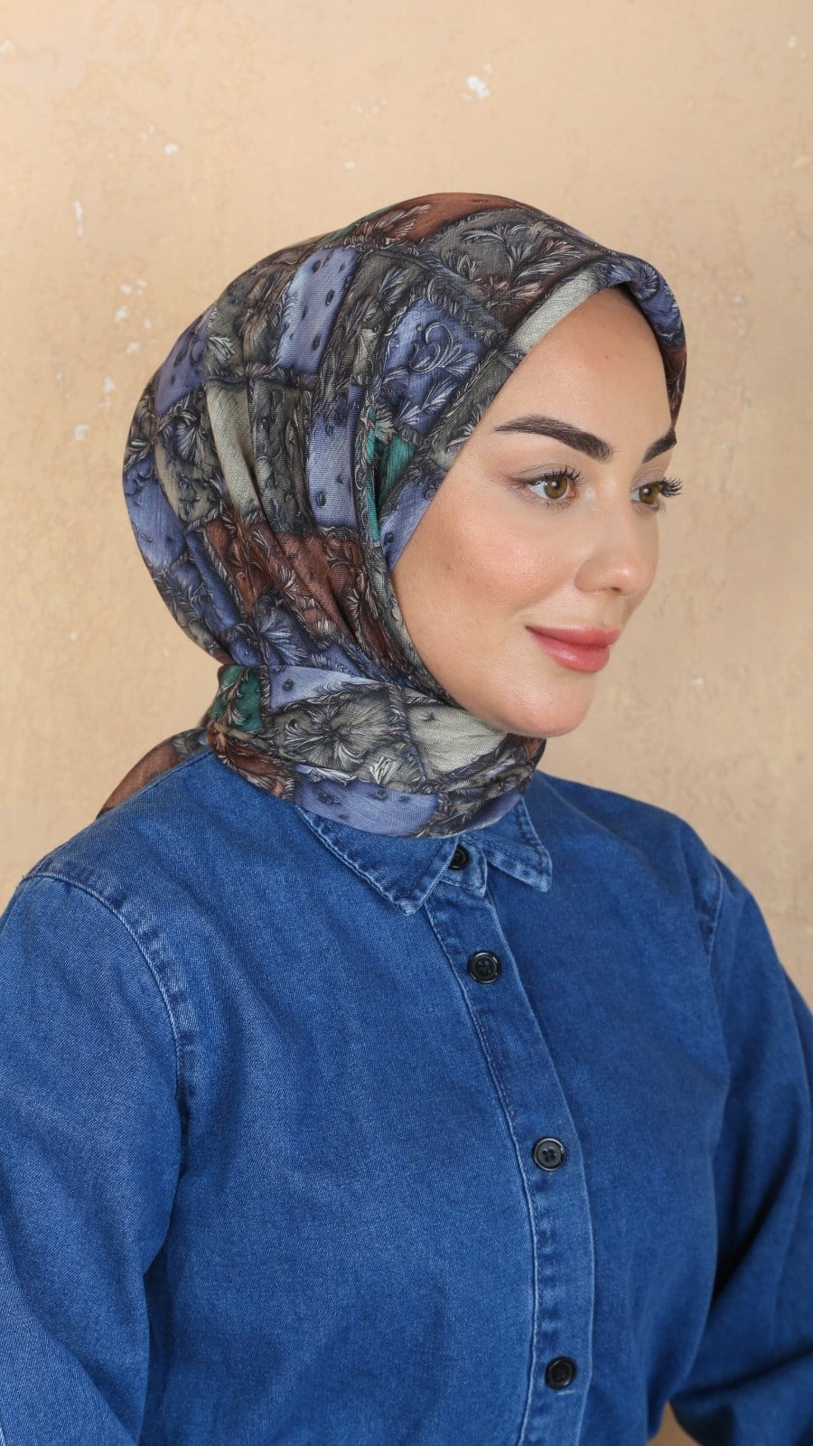 Locella Soft Pamuk Eşarp Lacivert