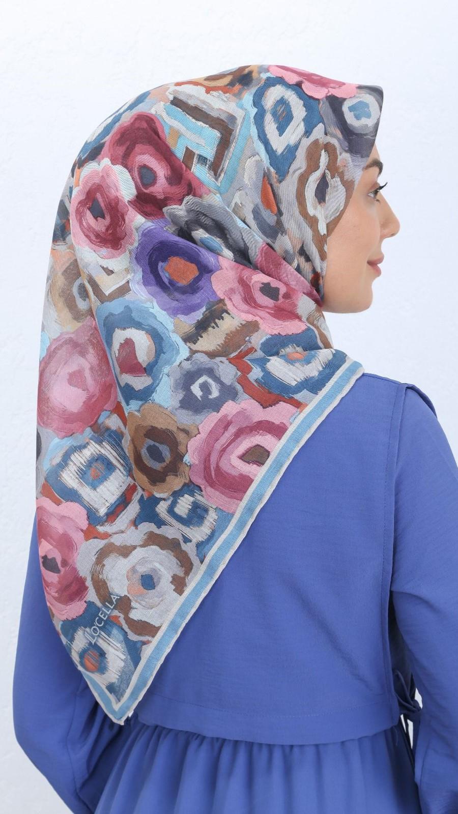 Locella Soft Pamuk Eşarp Mavi-9