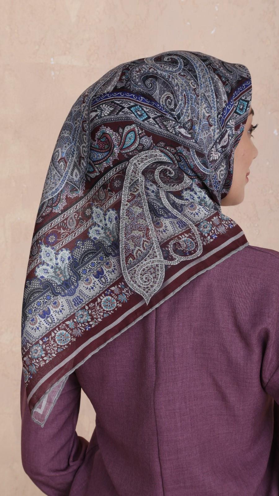 Locella Soft Pamuk Eşarp Bordo-1