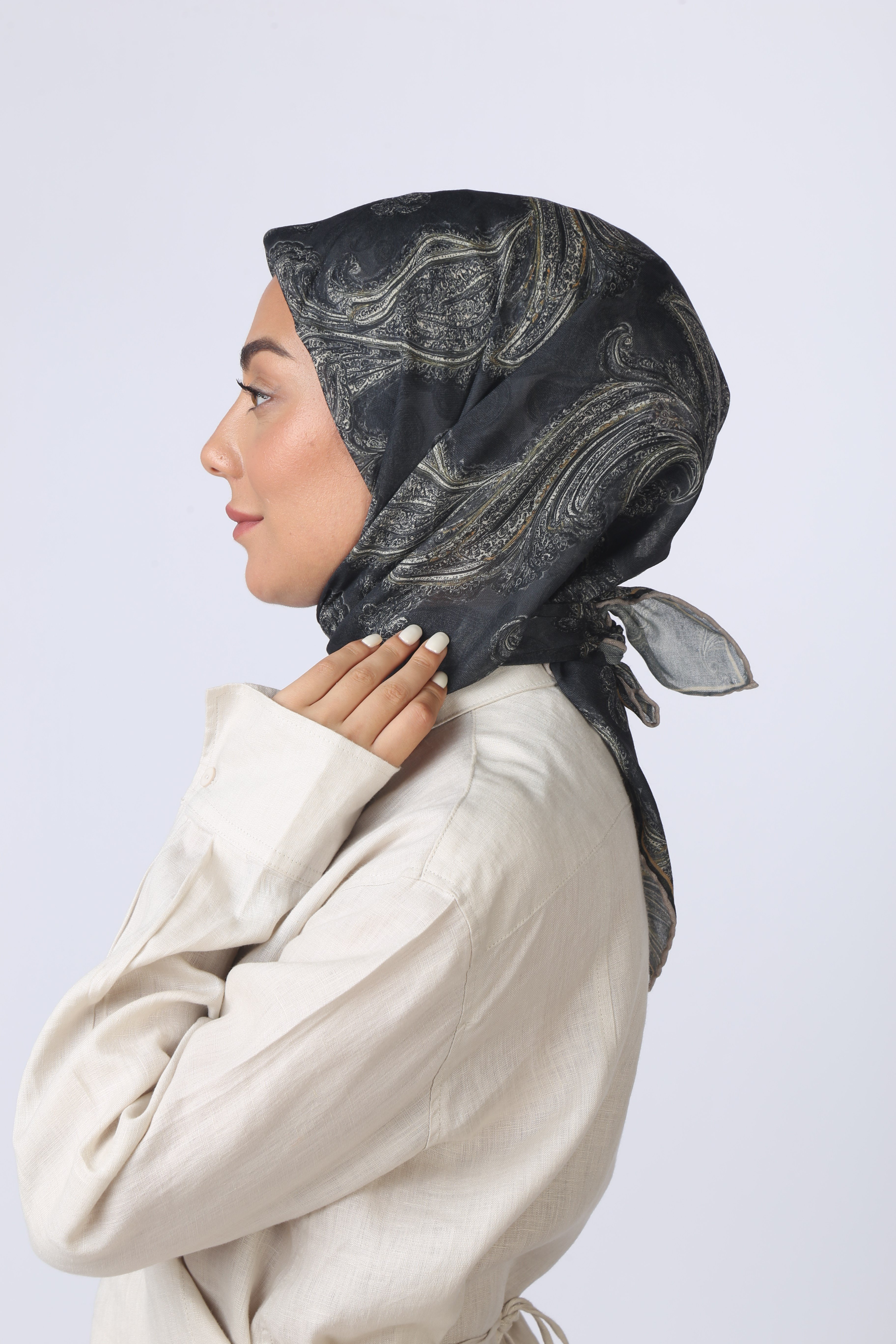 Locella Soft Pamuk Eşarp Siyah