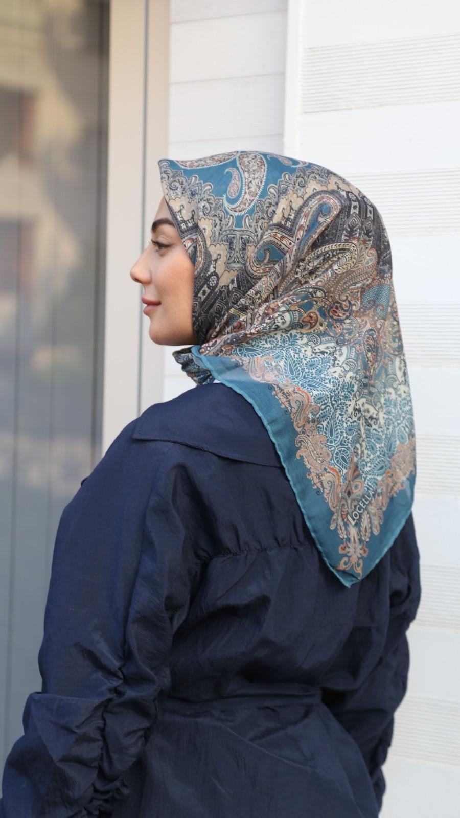 Locella Soft Pamuk Eşarp Turkuaz-8