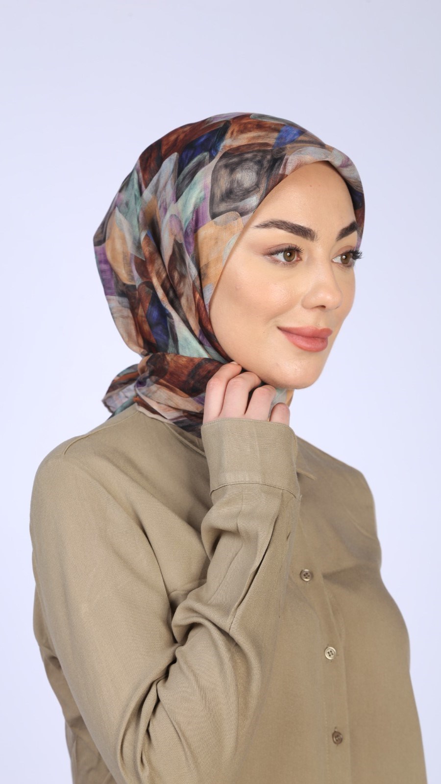 Locella Soft Pamuk Eşarp Kahve
