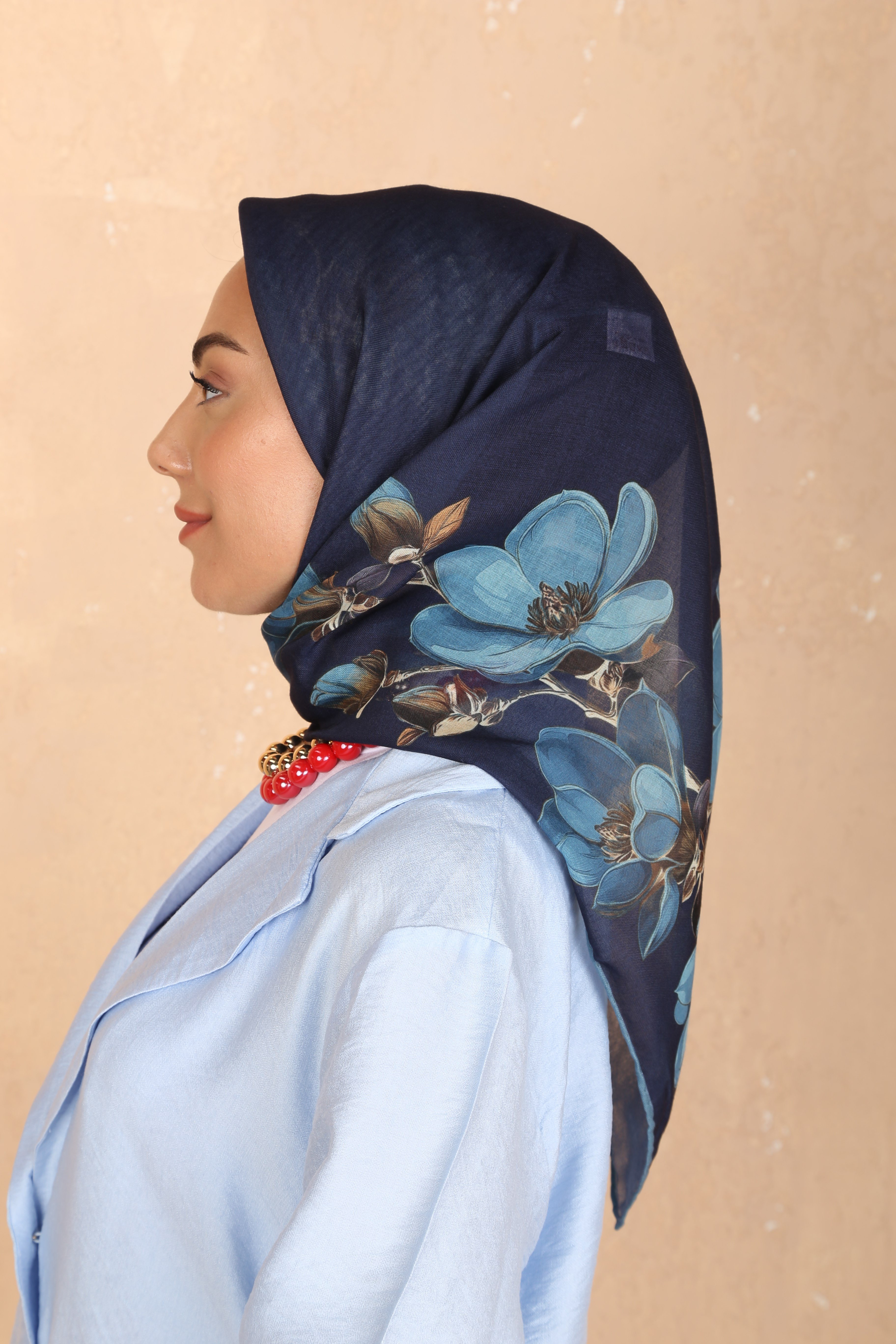 Locella Soft Pamuk Eşarp-Lacivert Mavi