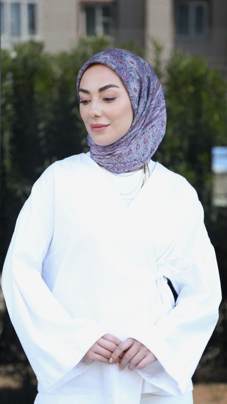 Locella Soft Pamuk Eşarp Lila