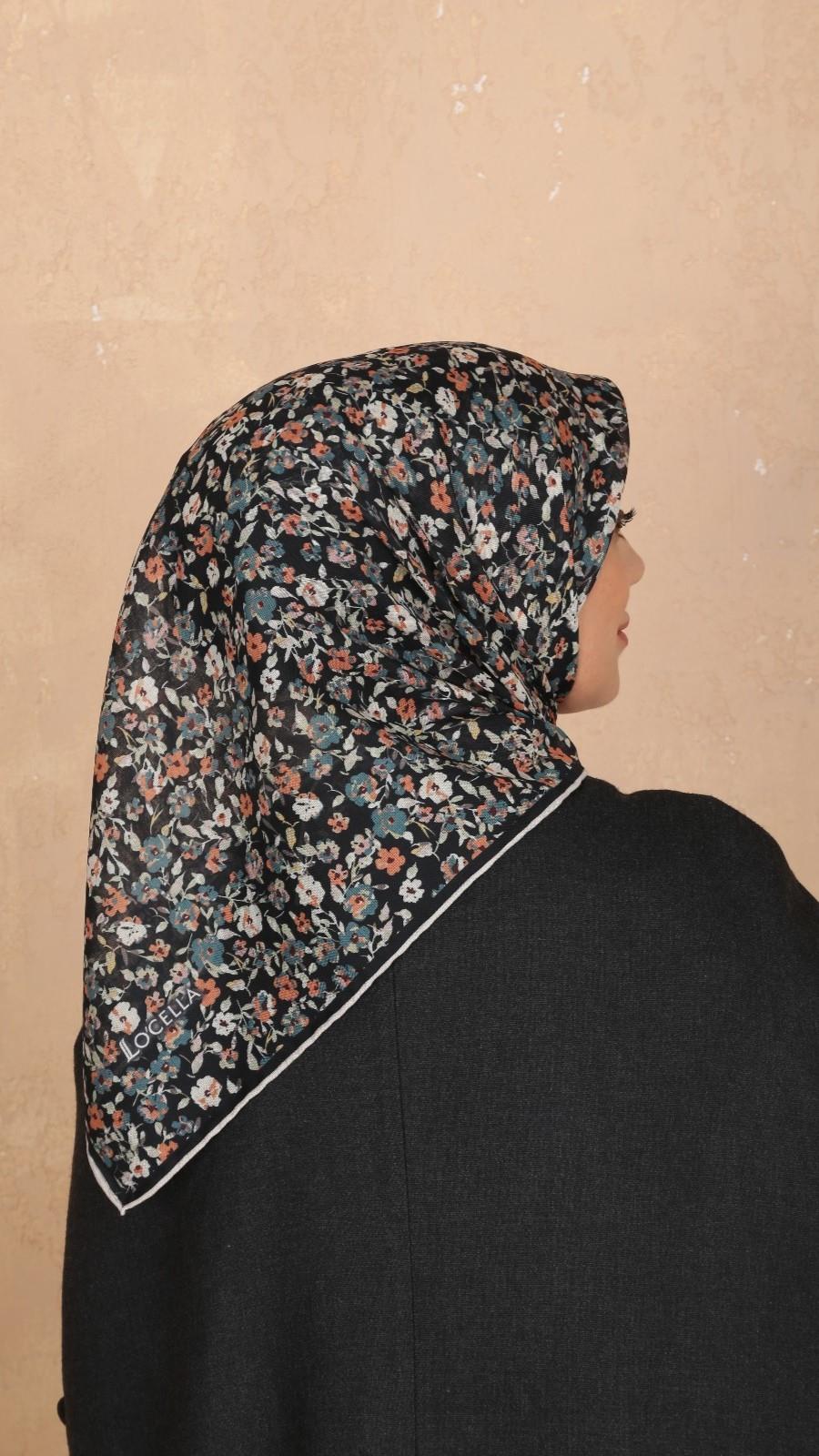 Locella Soft Pamuk Eşarp Siyah-34