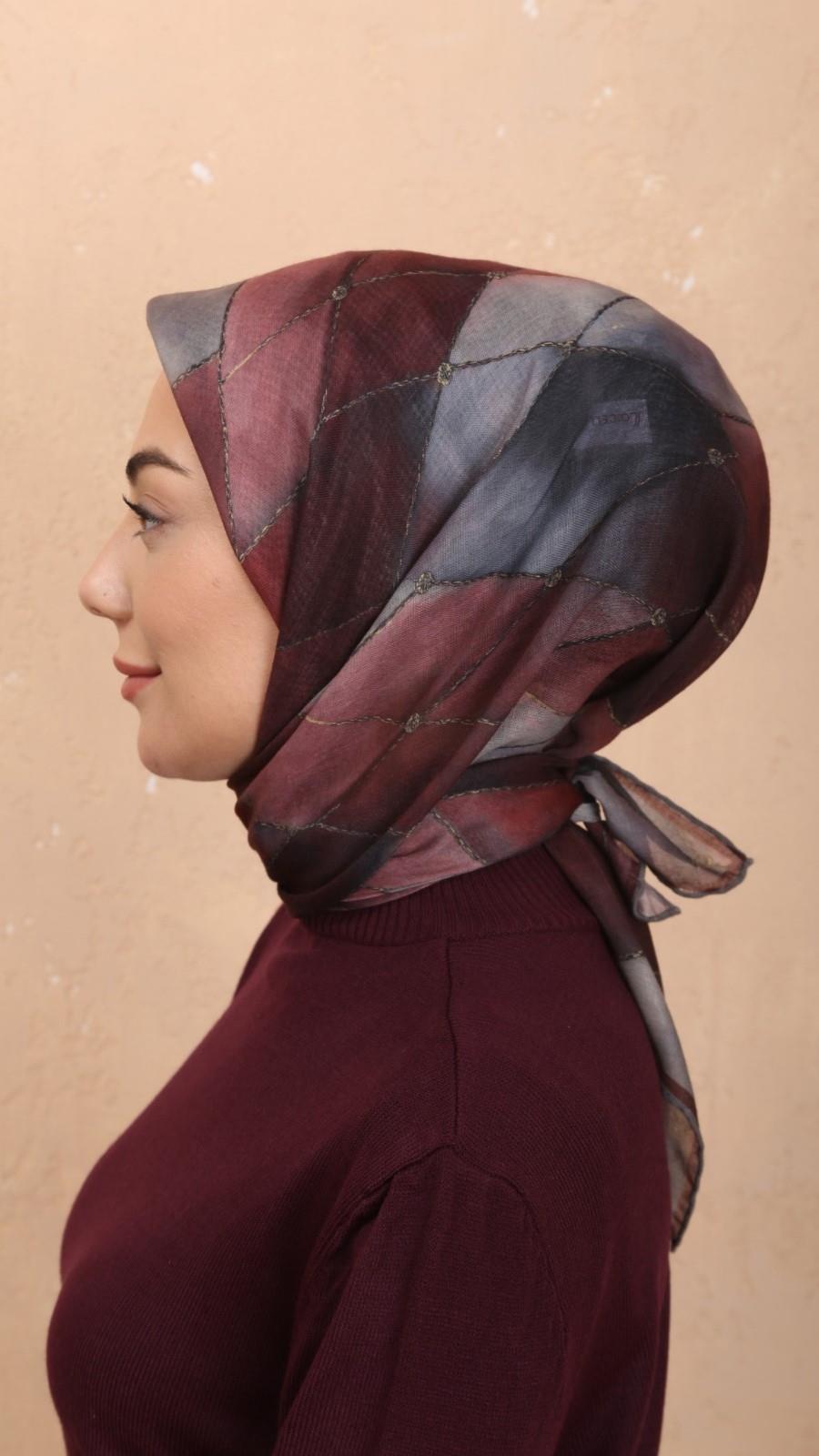 Locella Soft Pamuk Eşarp Bordo