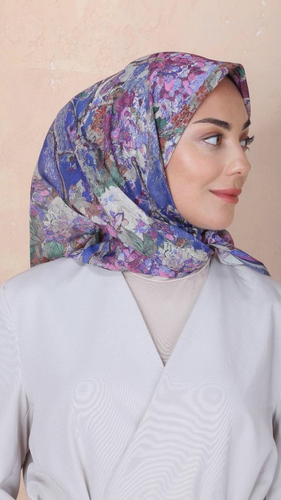 Locella Soft Pamuk Eşarp Lacivert-2