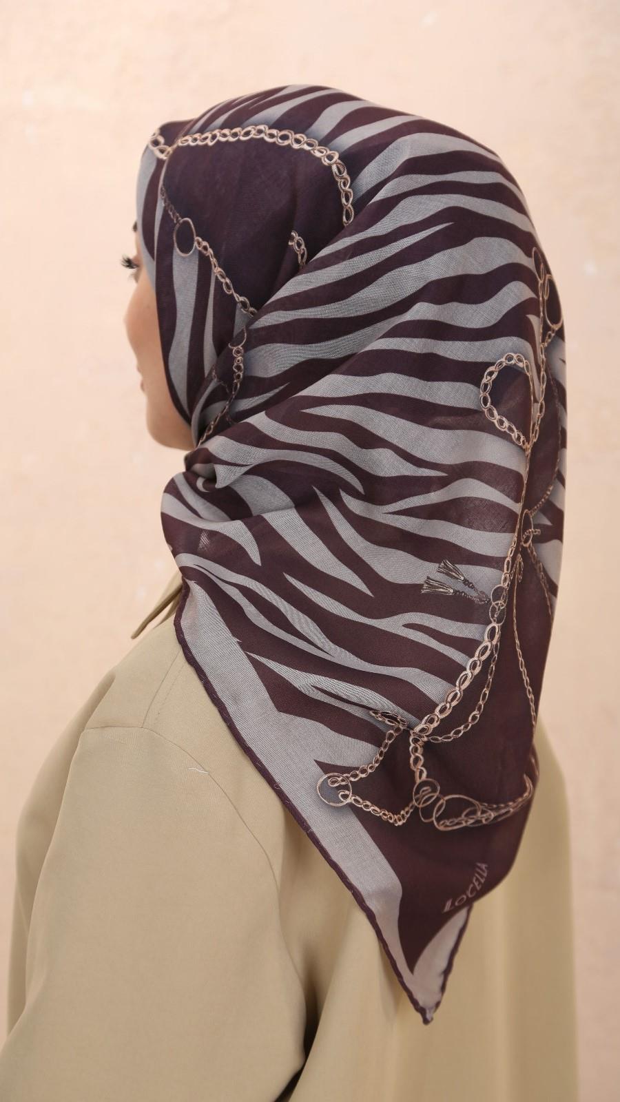 Locella Soft Pamuk Eşarp Kızıl Kahve-5