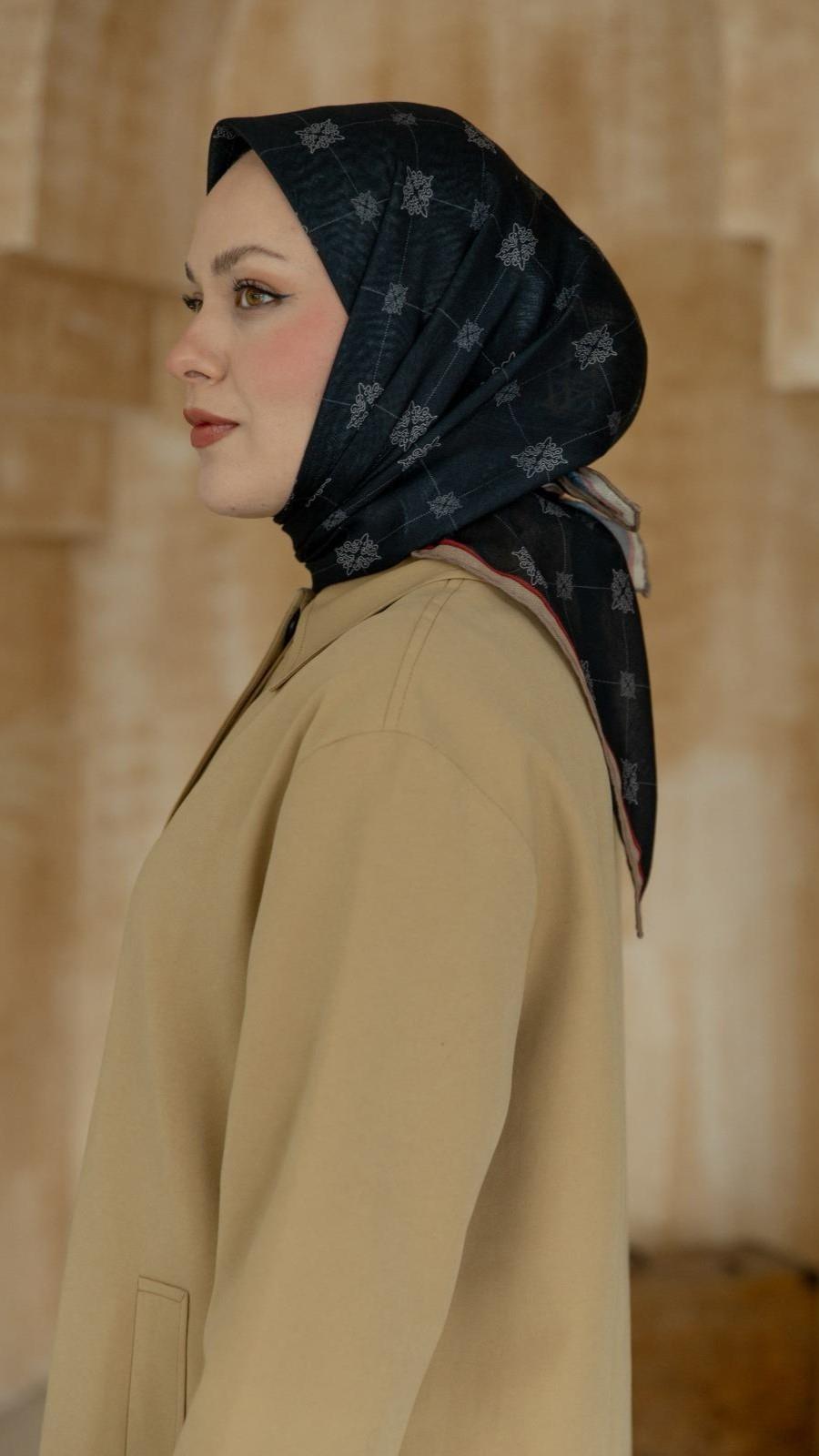 Locella Soft Pamuk Eşarp Siyah-9