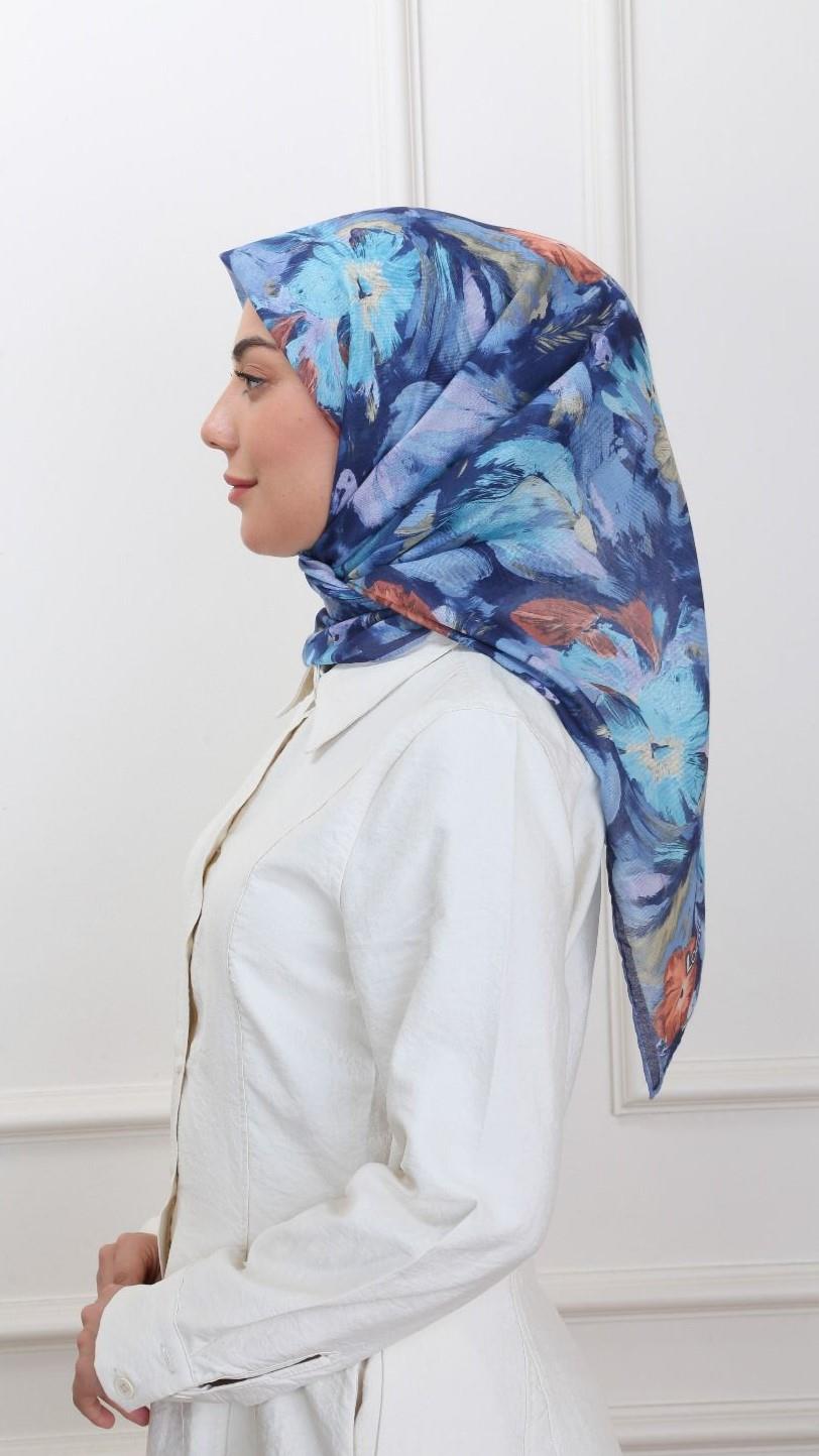 Locella Soft Pamuk Eşarp Lacivert-9