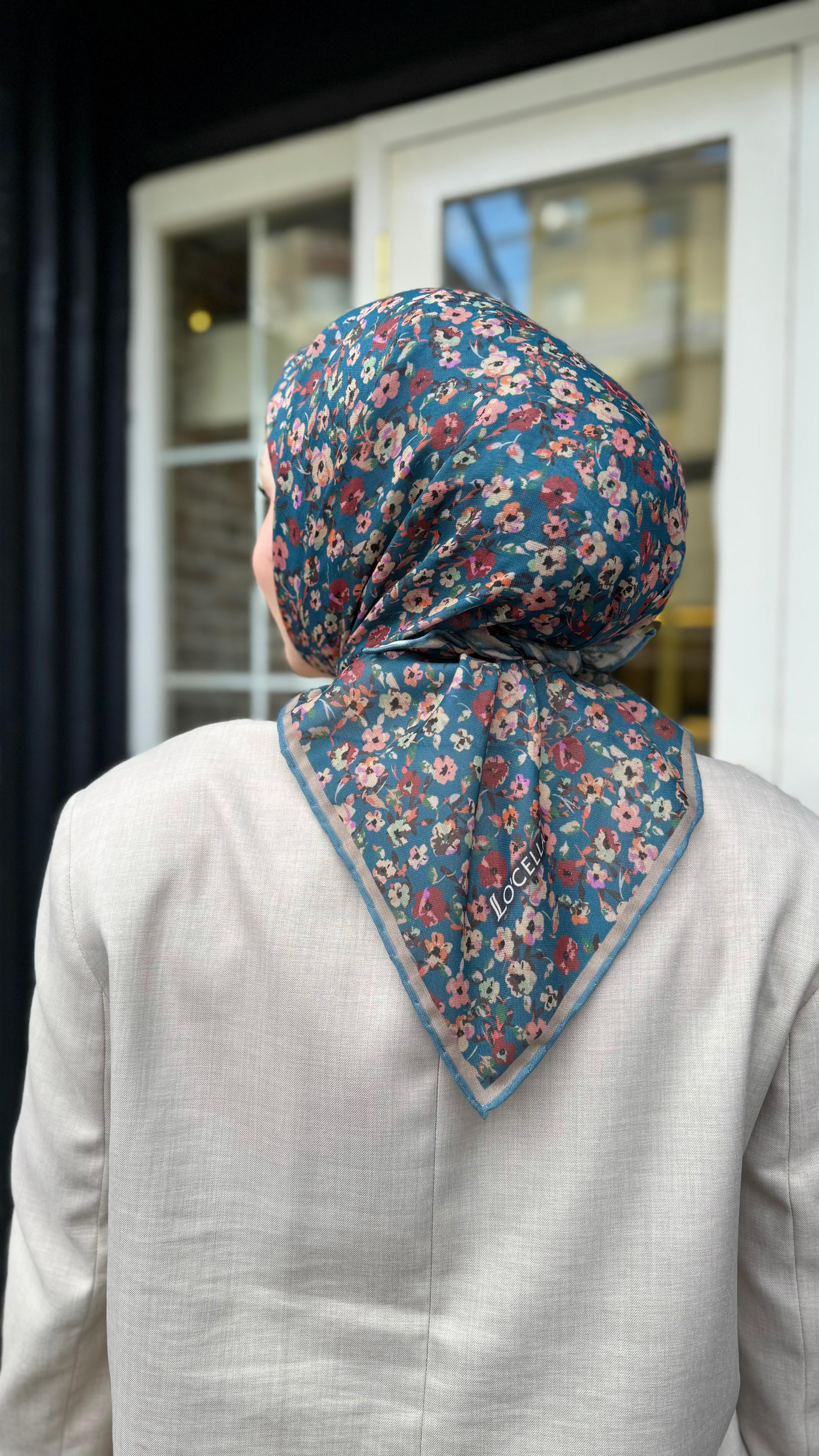 Locella Soft Pamuk Eşarp Petrol Yeşili-15