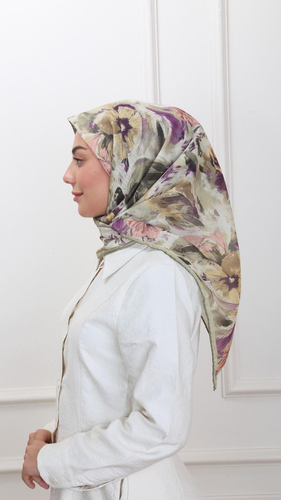 Locella Soft Pamuk Eşarp Yağ Yeşili-2