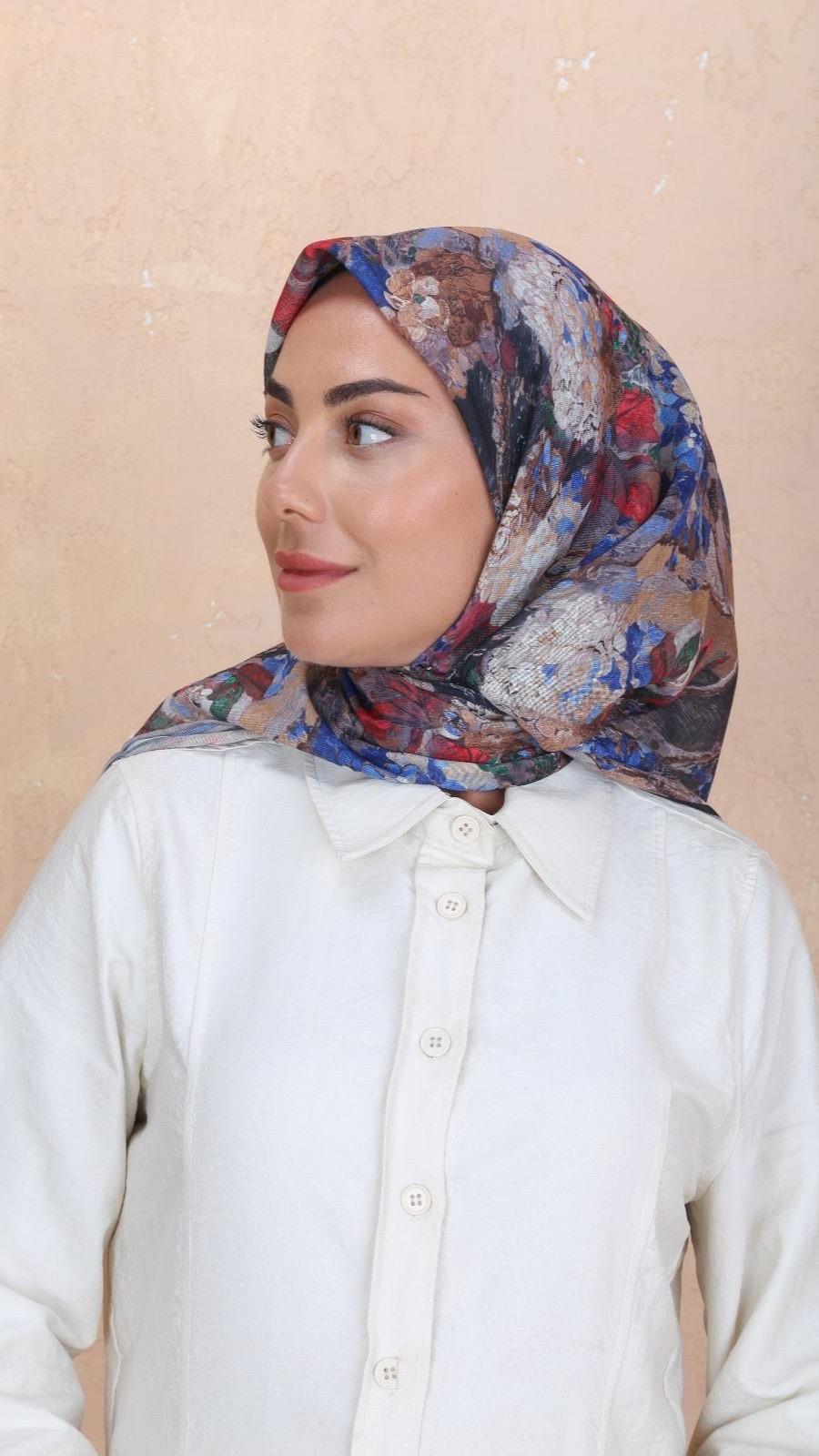 Locella Soft Pamuk Eşarp Koyu Mavi-6