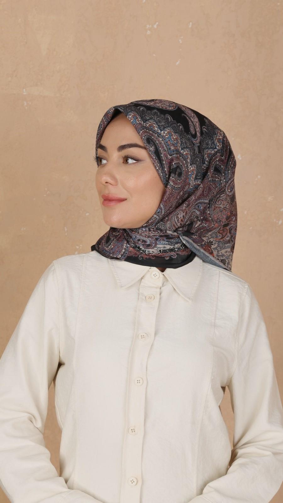 Locella Soft Pamuk Eşarp Siyah-9