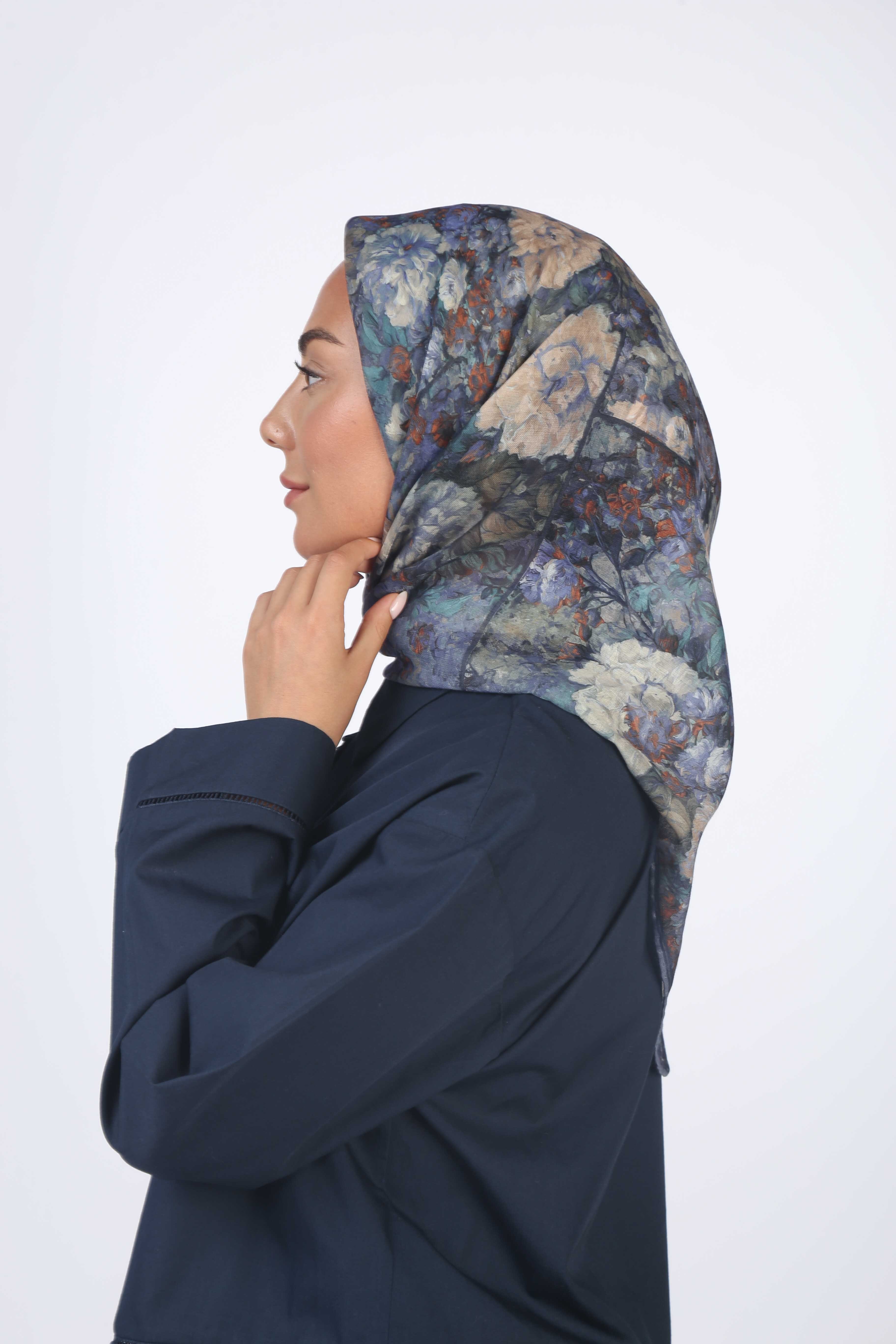Locella Soft Pamuk Eşarp Lacivert