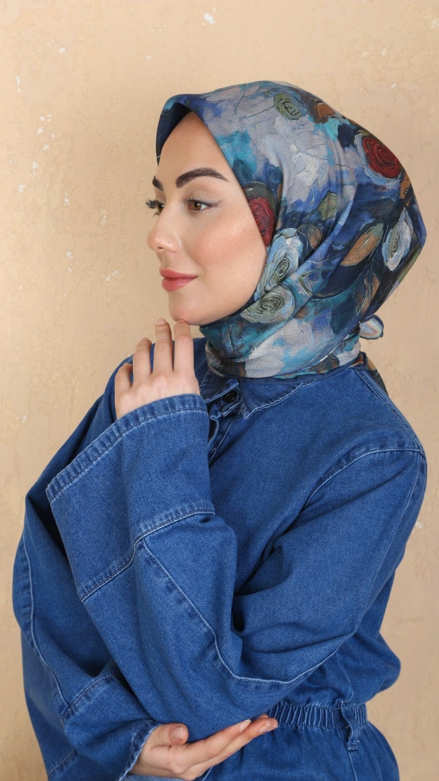 Locella Soft Pamuk Eşarp Lacivert