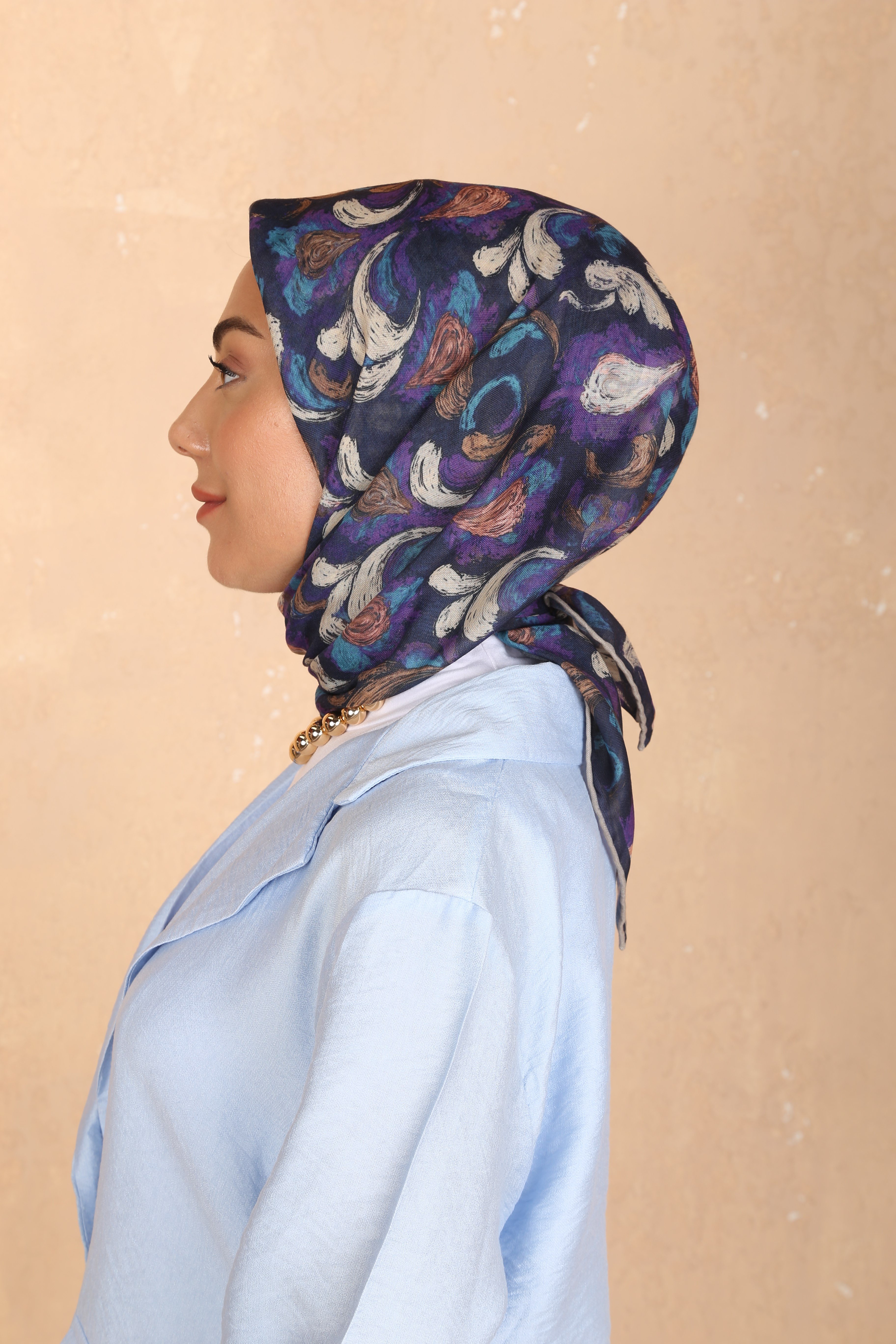 Locella Soft Pamuk Eşarp Lacivert
