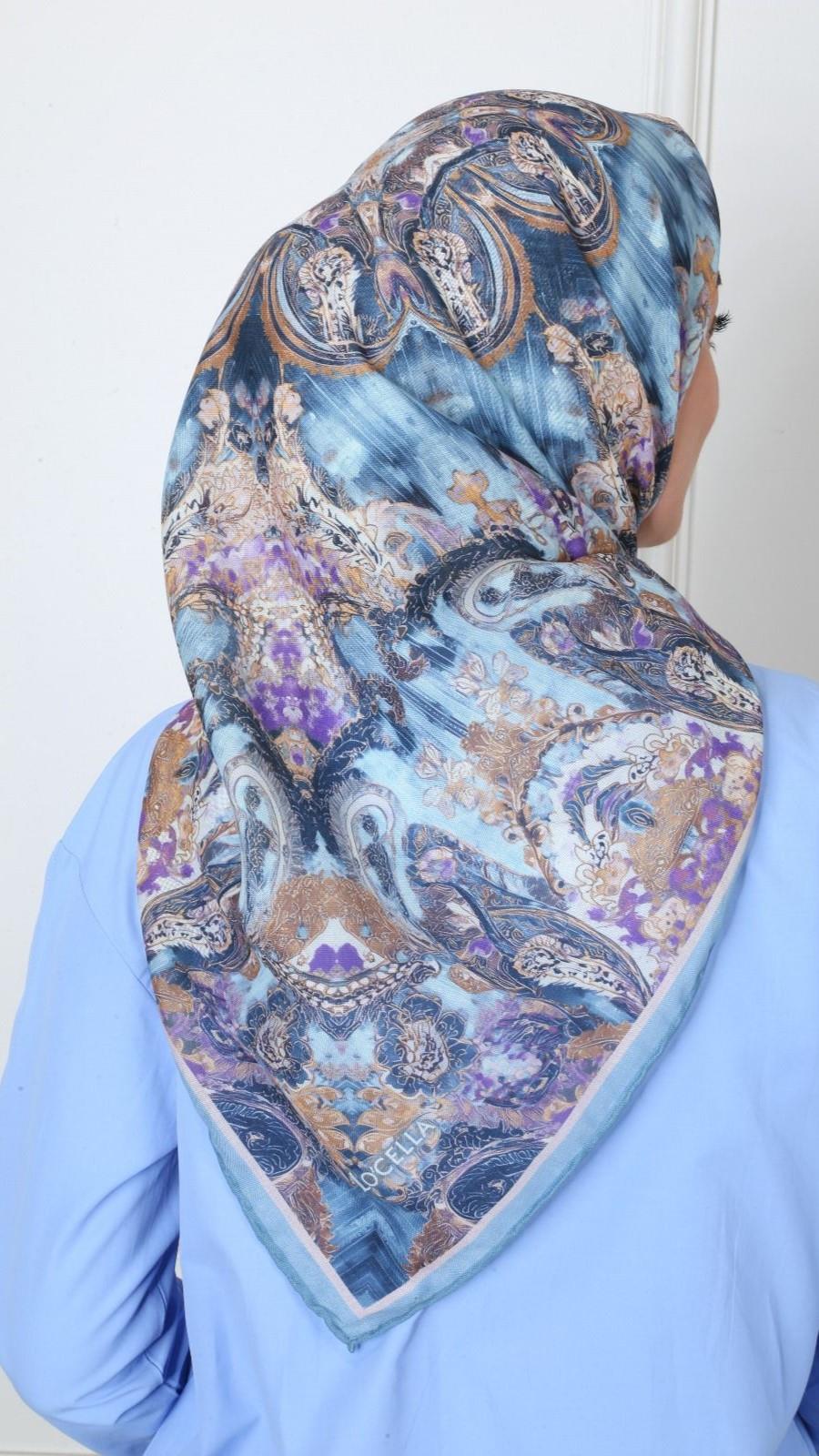 Locella Soft Pamuk Eşarp Turkuaz-15