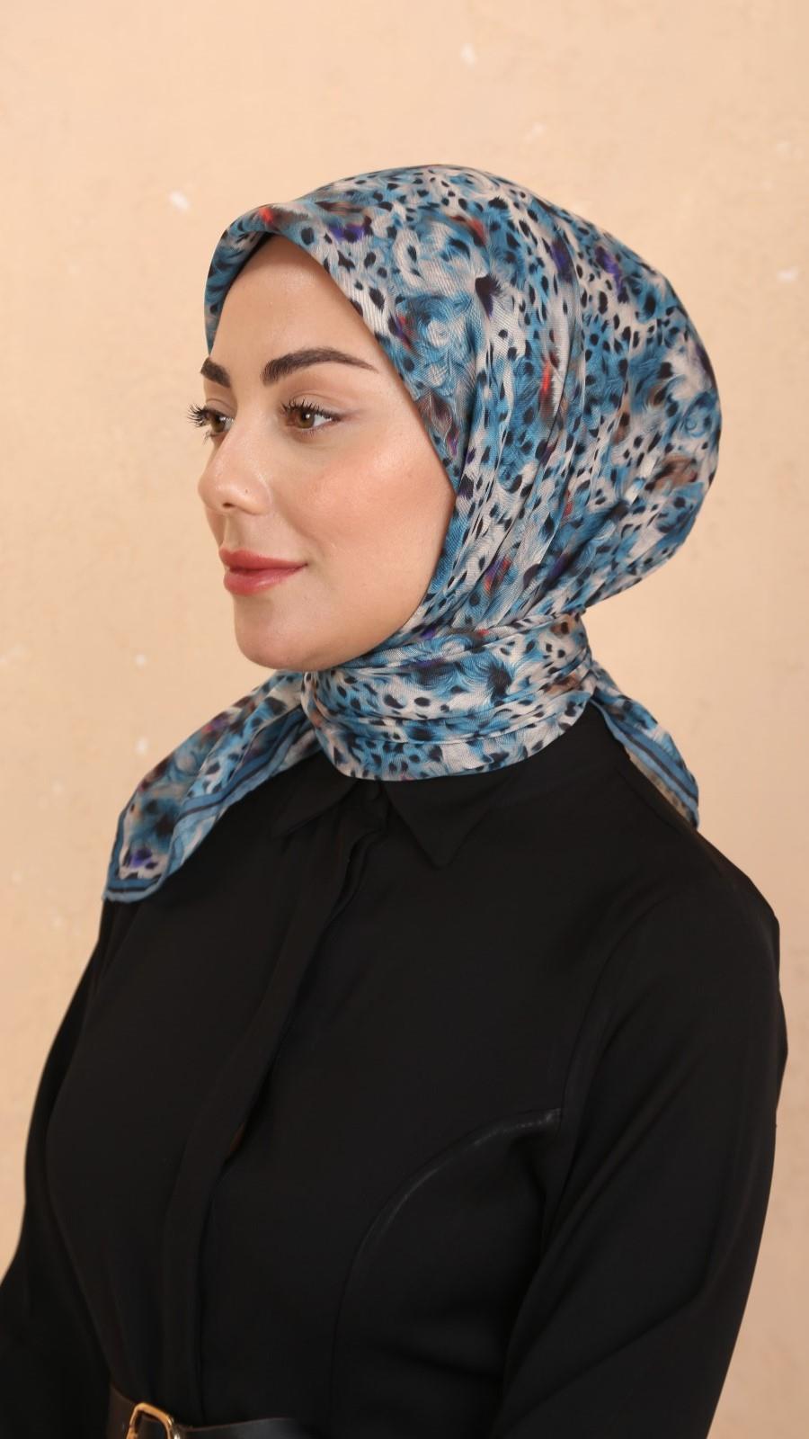 Locella Soft Pamuk Eşarp Deniz Mavi-4