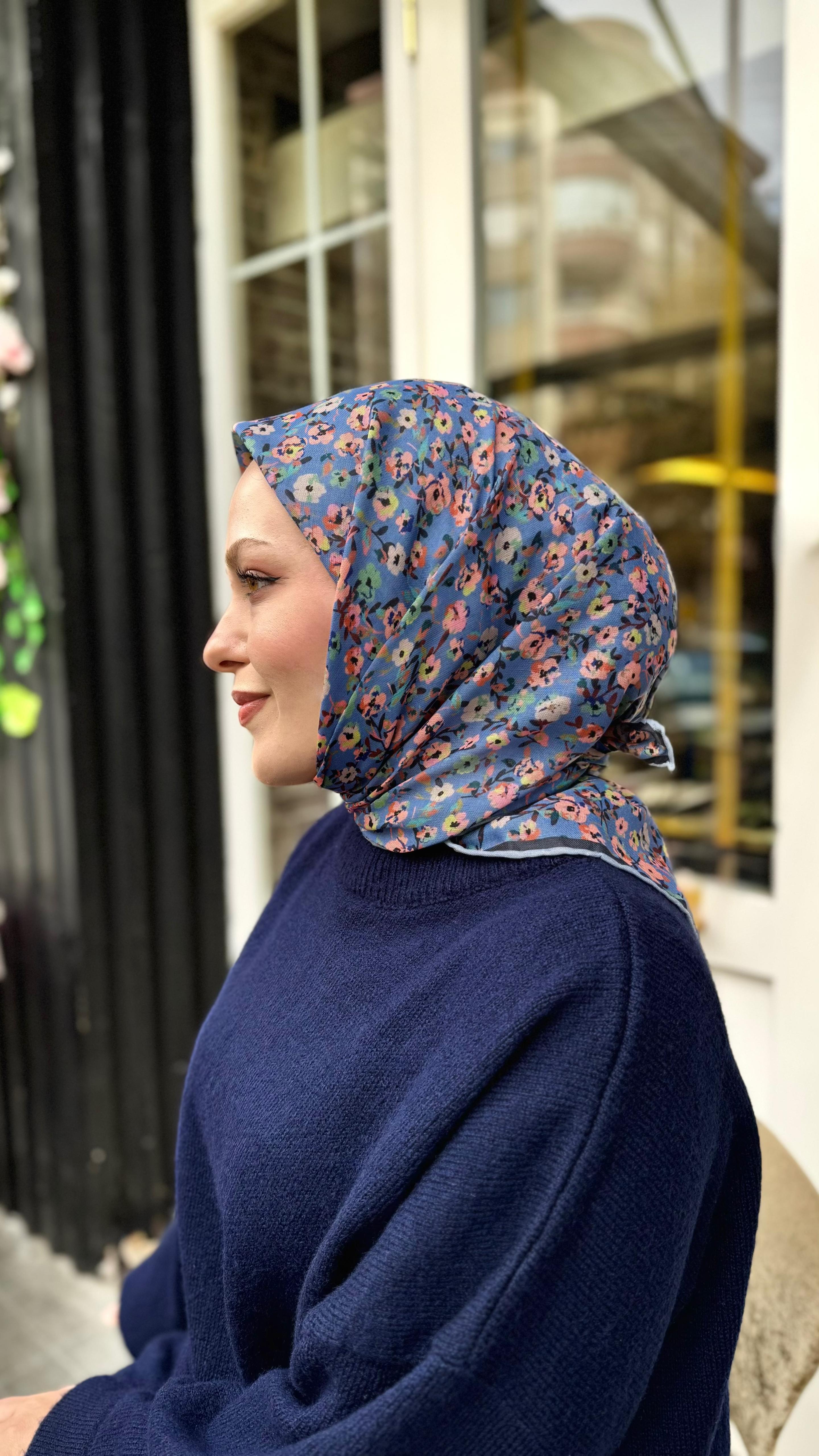 Locella Soft Pamuk Eşarp Açık Mavi-12