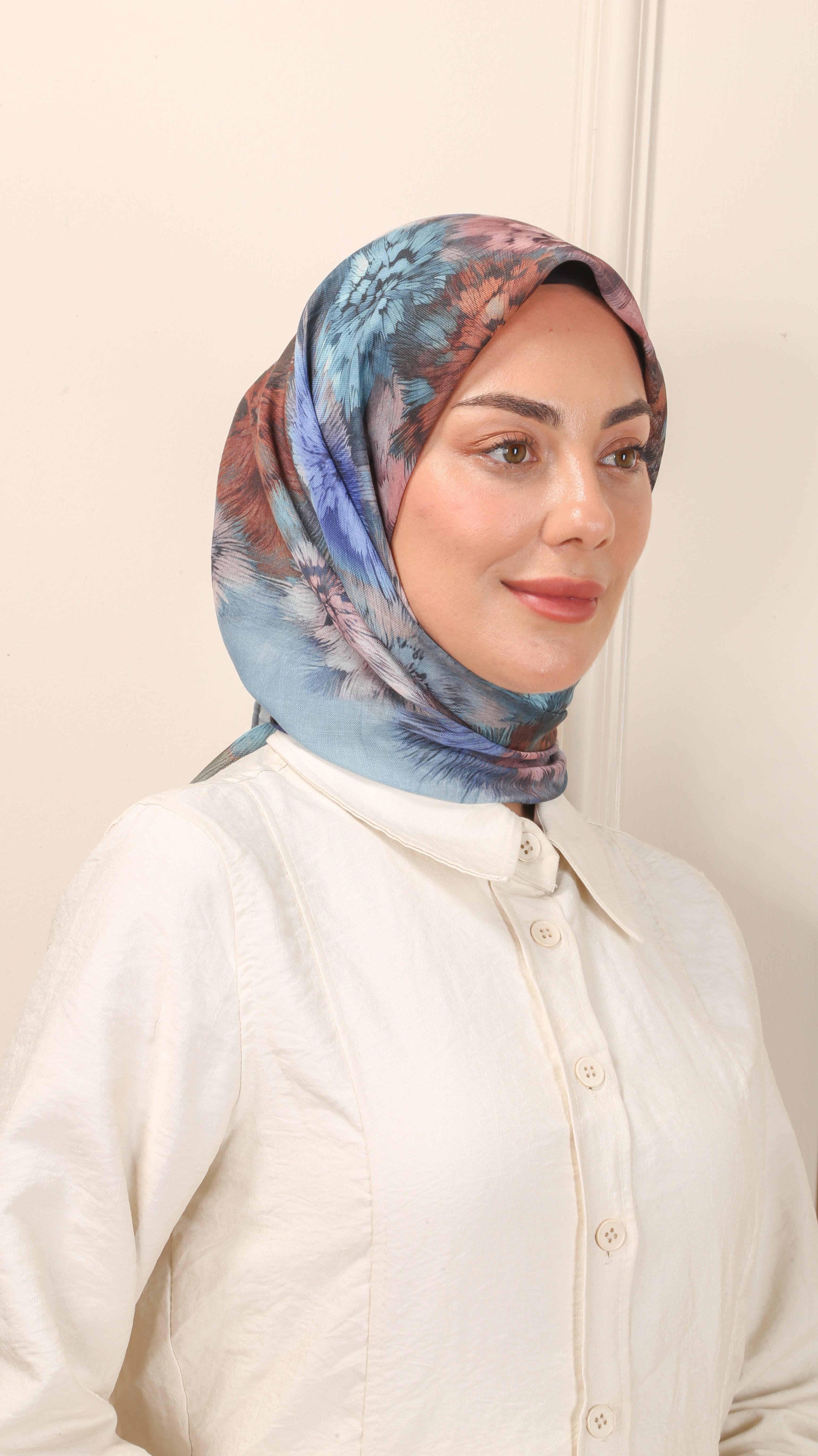 Locella Soft Pamuk Eşarp Mavi-8