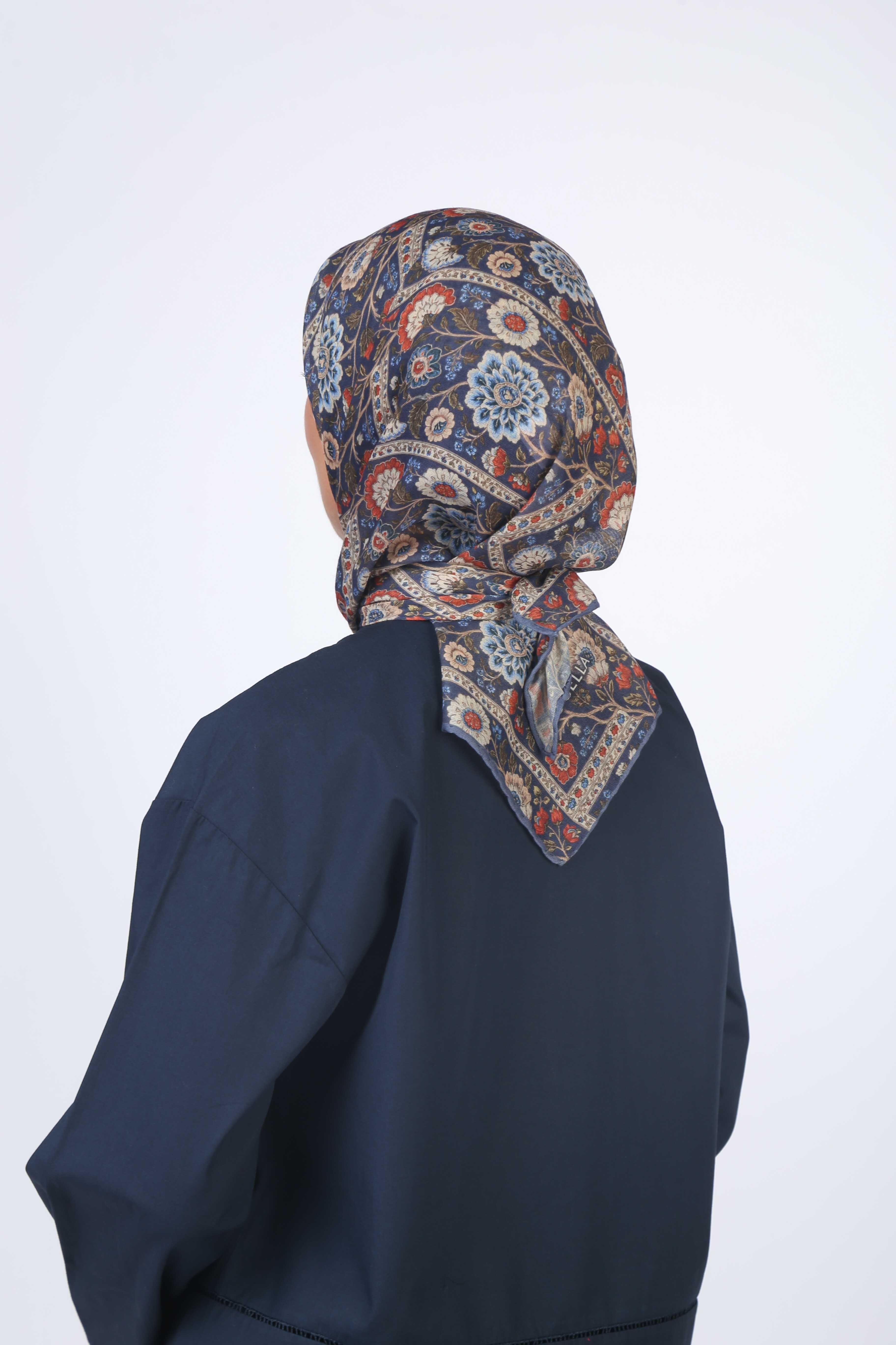Locella Soft Pamuk Eşarp Lacivert