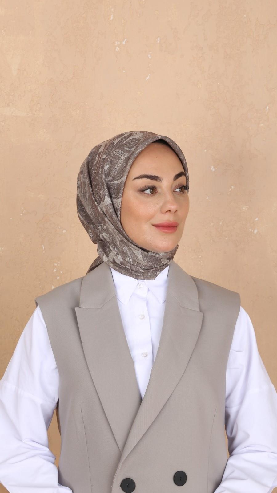 Locella Soft Pamuk Eşarp Vizon-11