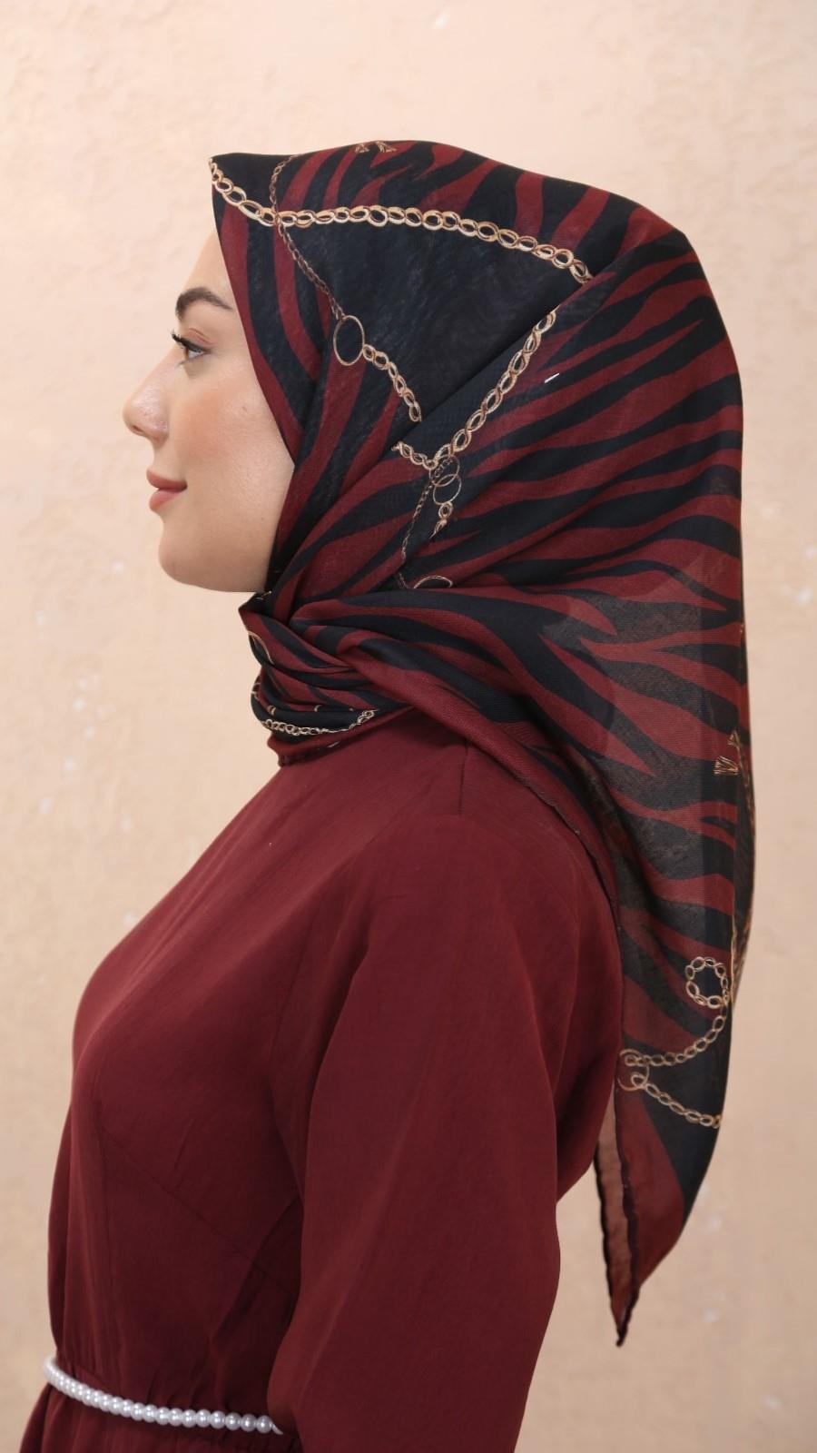 Locella Soft Pamuk Eşarp Bordo-7