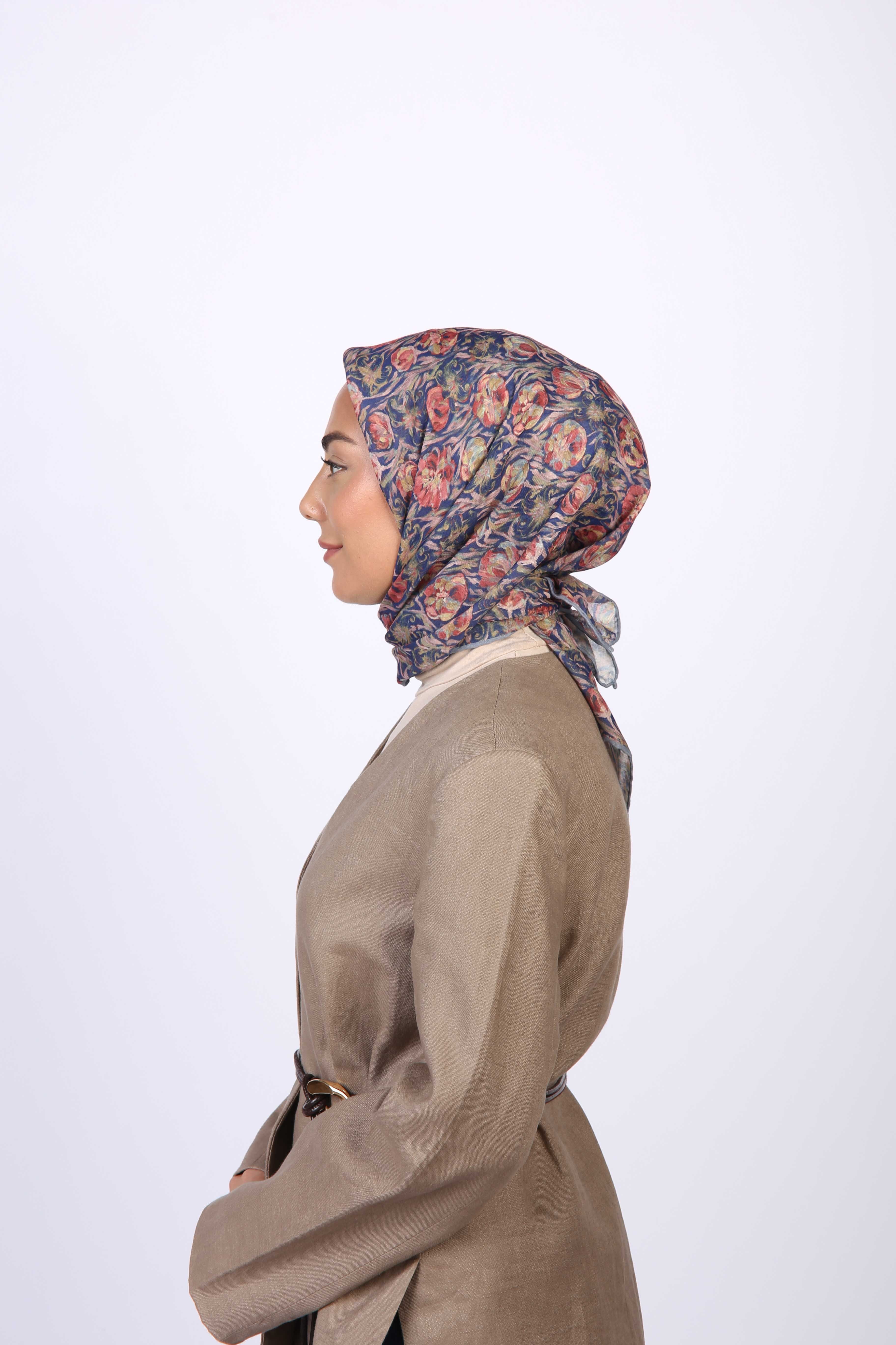 Locella Soft Pamuk Eşarp Lacivert