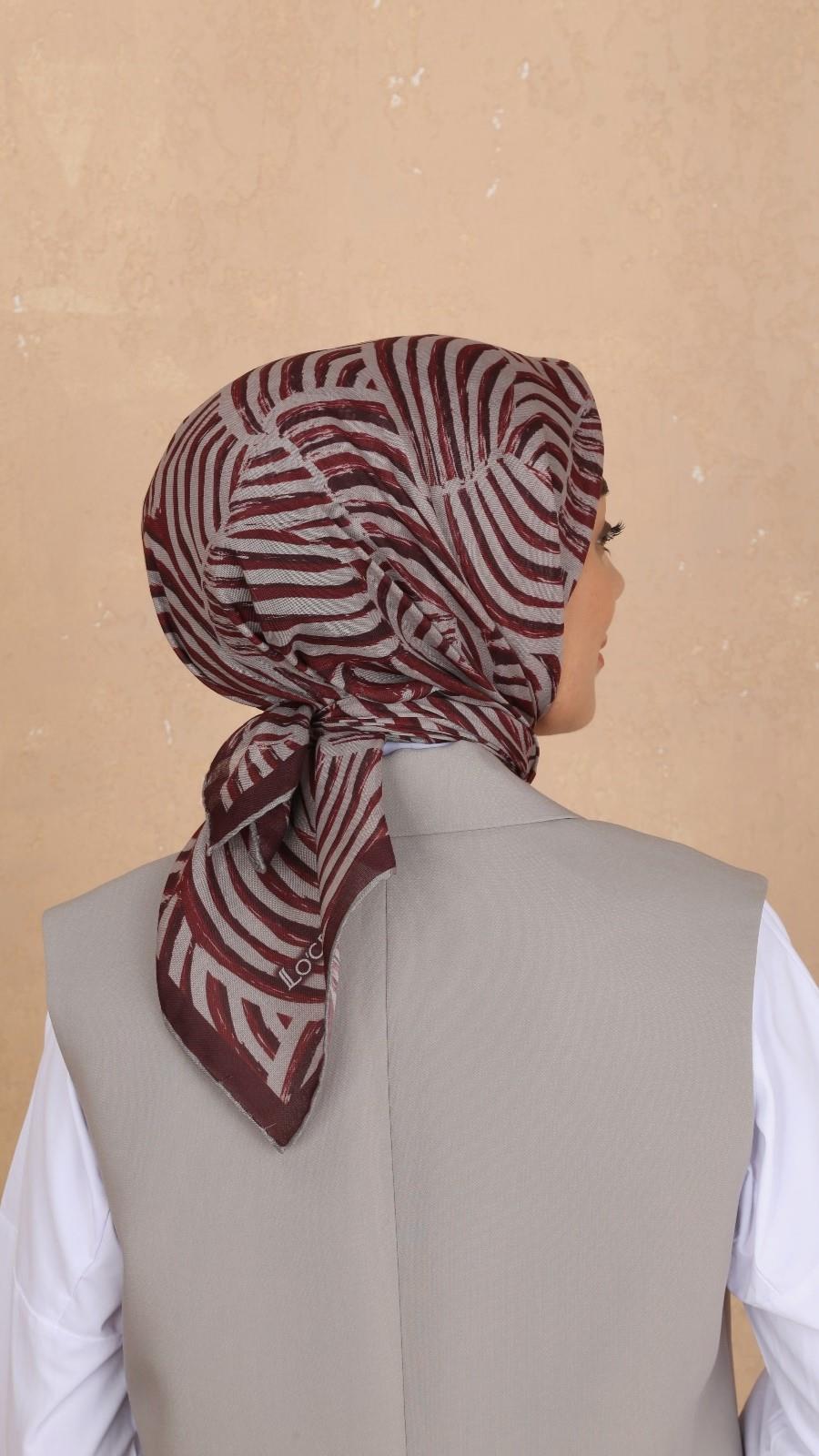 Locella Soft Pamuk Eşarp Bordo-10