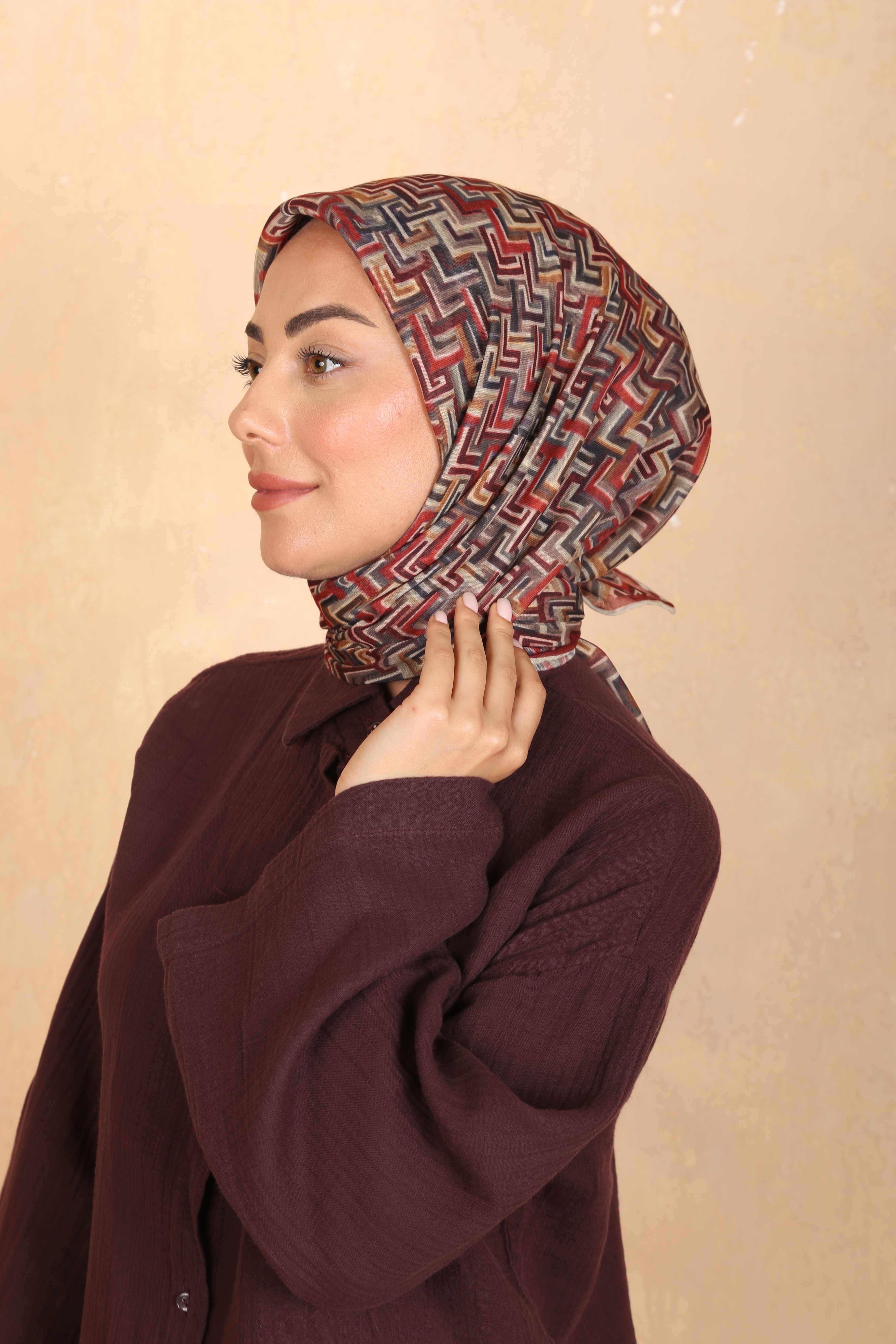 Locella Soft Pamuk Eşarp Bordo