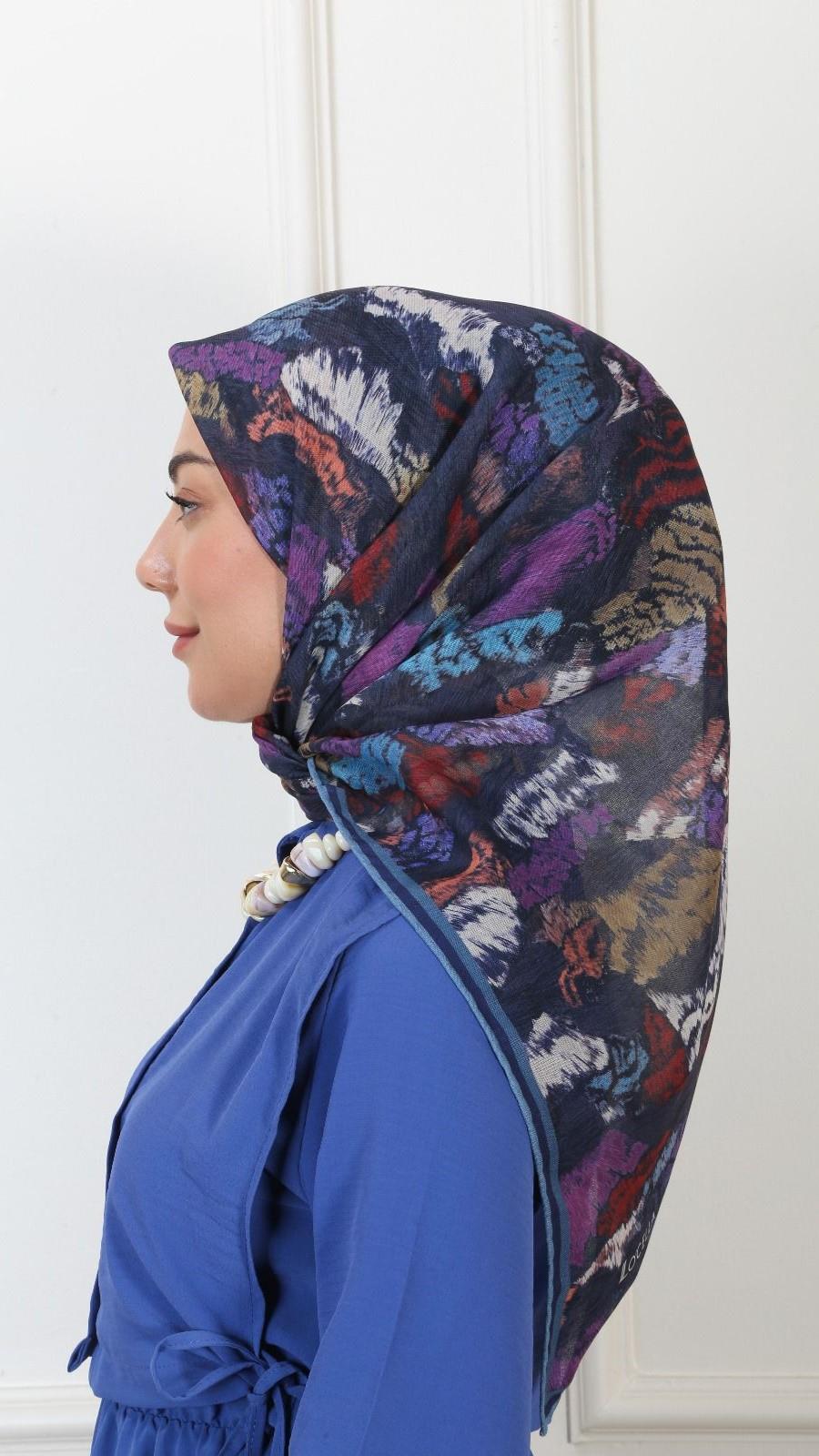 Locella Soft Pamuk Eşarp Lacivert-1