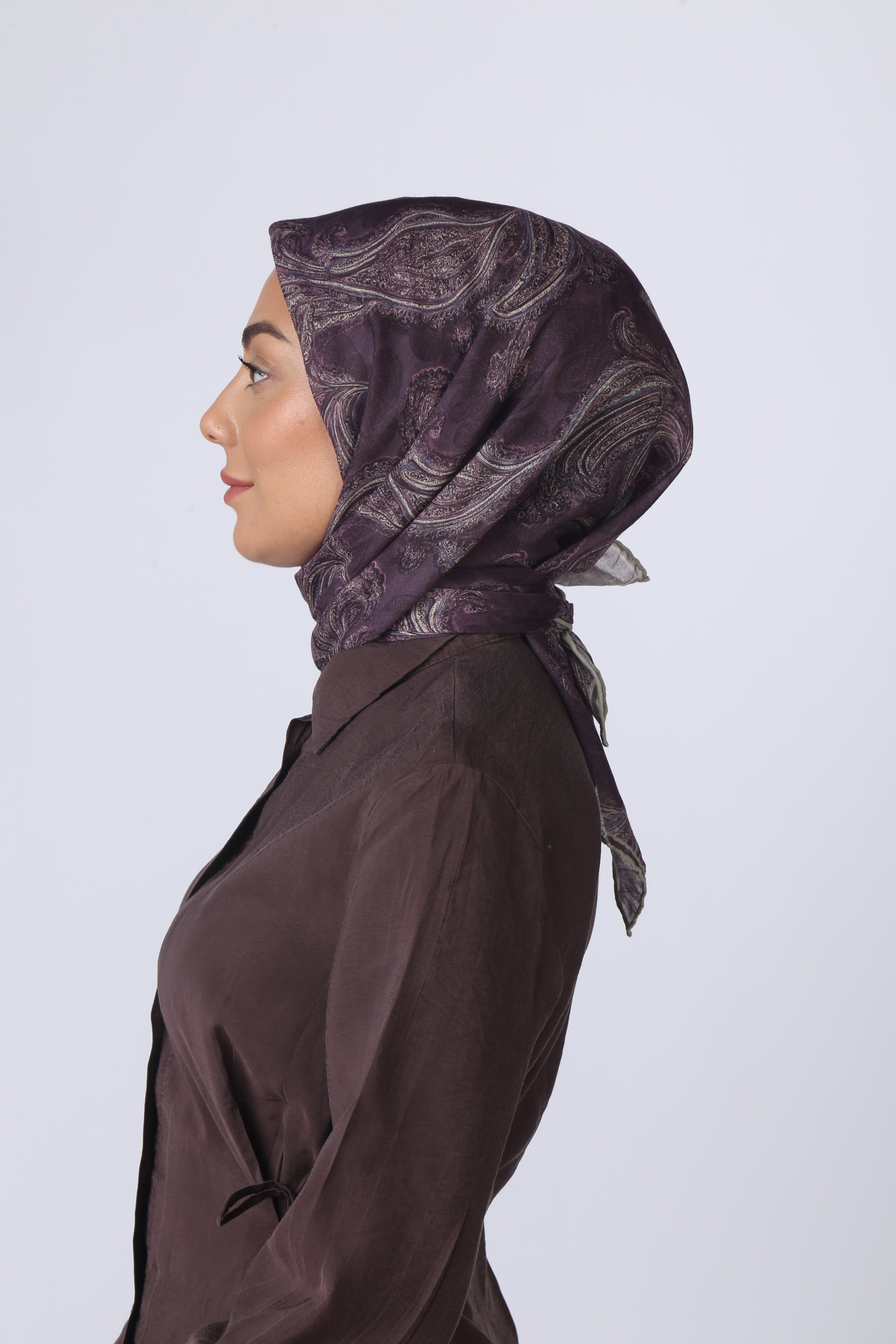 Locella Soft Pamuk Eşarp Patlıcan Moru