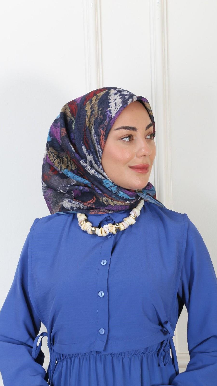 Locella Soft Pamuk Eşarp Lacivert-1