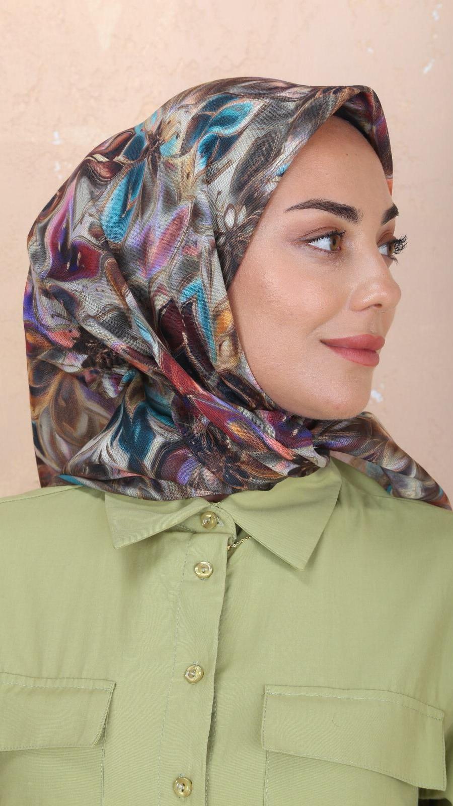 Locella Soft Pamuk Eşarp Yeşil-4